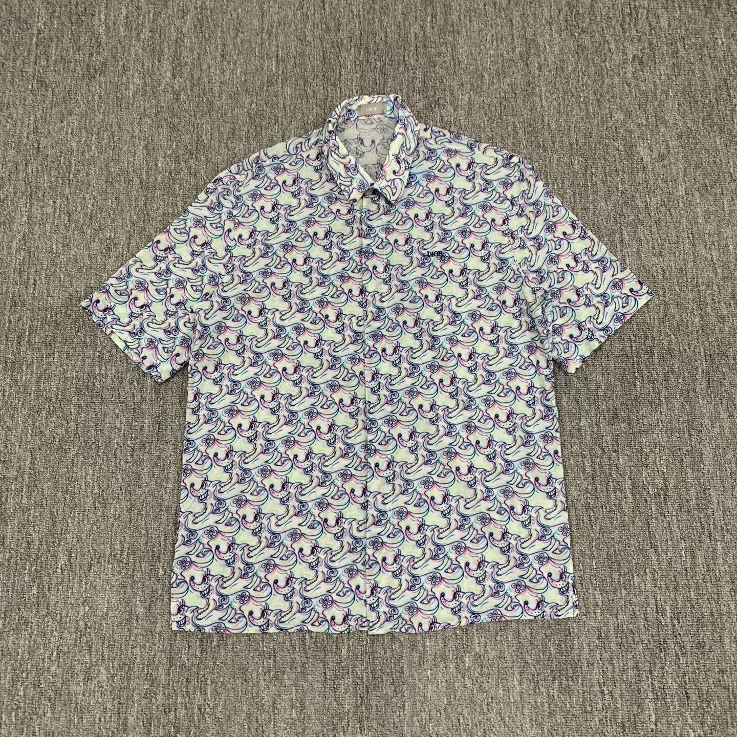 Dior Dior Embroidered Logo Short-Sleeve Shirt 39 98 New Size US M / EU 48-50 / 2 - 1 Thumbnail