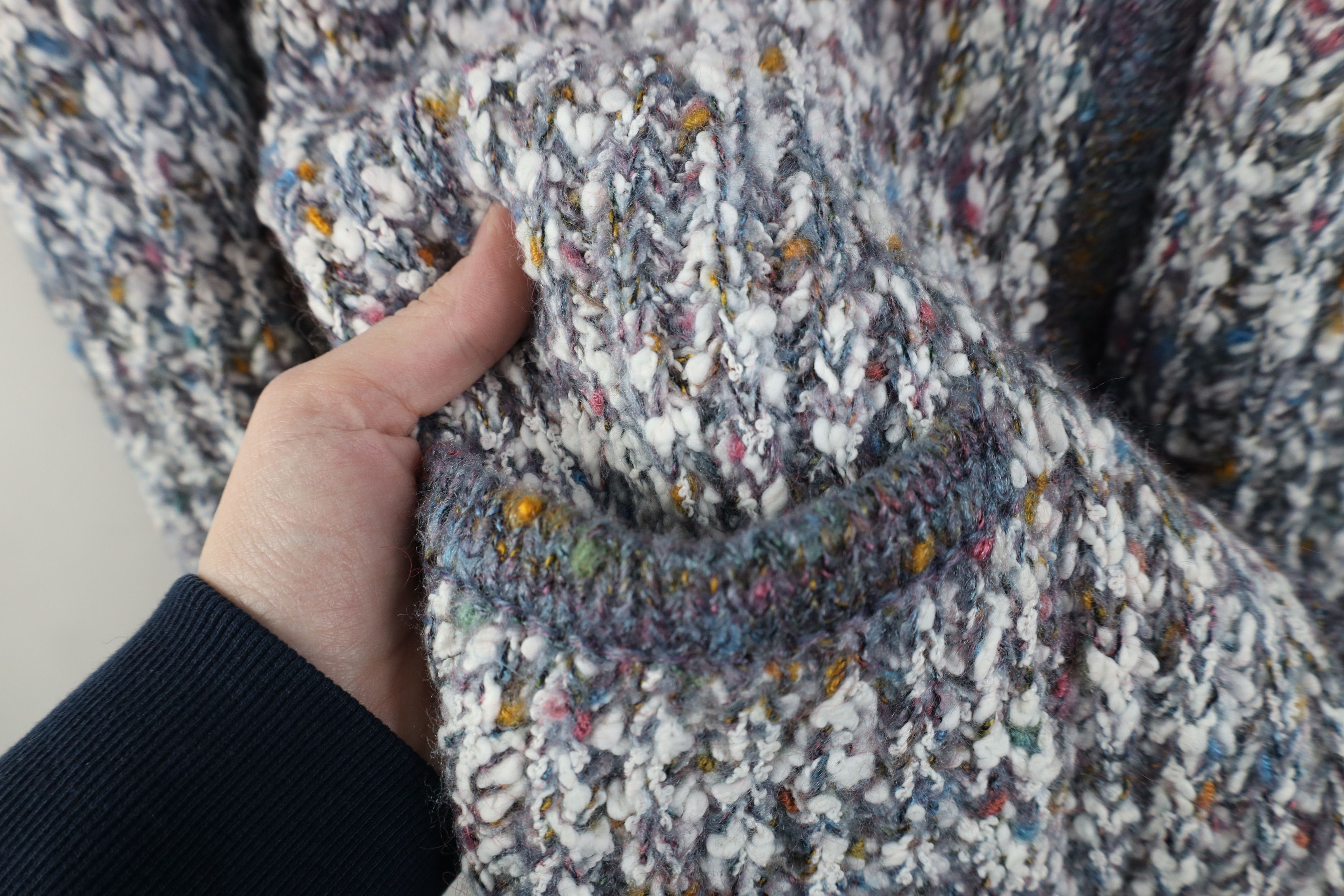 Vintage Deadstock Vintage 90s Wool Ribbed Knit Open Cardigan Sweater Size L / US 10 / IT 46 - 6 Thumbnail