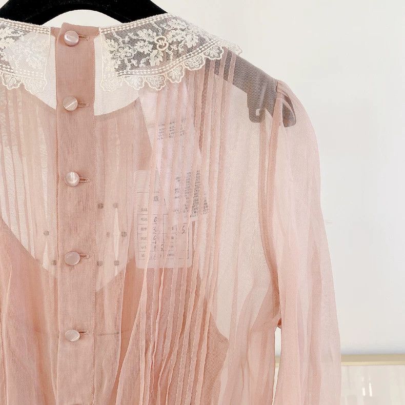 Gucci Gucci Lace collared organza silk dress 2504-Nextarrow Size S / US 4 / IT 40 - 8 Thumbnail