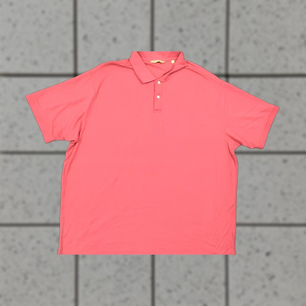 Roundtree & Yorke Roundtree & Yorke Gold Label Polo Shirt 3XT Mens Short Sleeve Salmon Pink Solid Size US XXL / EU 58 / 5 - 1 Thumbnail