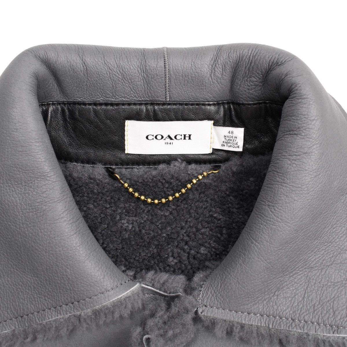 Coach Coach Shearling Grey Leather Jacket Size US M / EU 48-50 / 2 - 4 Thumbnail