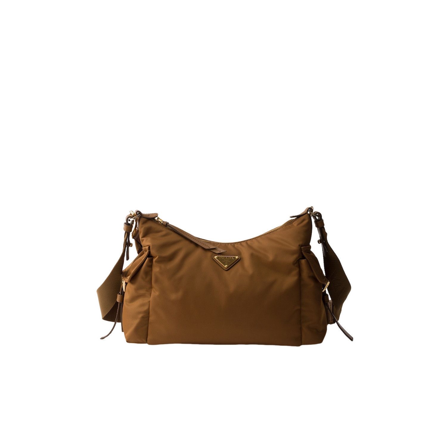 Prada PRADA Explore Large $2500 Brandy Re-Nylon Leather Shoulder B Size ONE SIZE - 1 Thumbnail