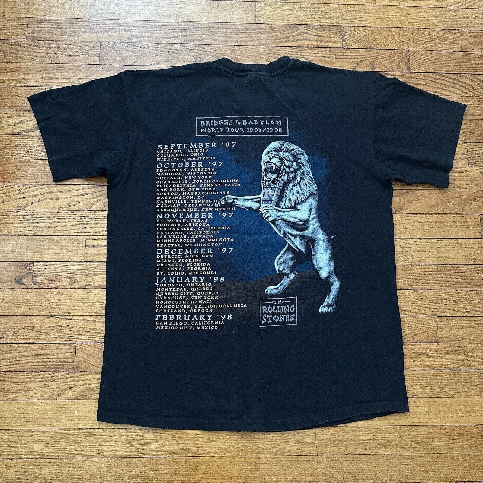 Band Tees × Vintage Vintage 1997 Rolling Stones Bridges To Babylon Band Tour Tee Size US XL / EU 56 / 4 - 4 Thumbnail