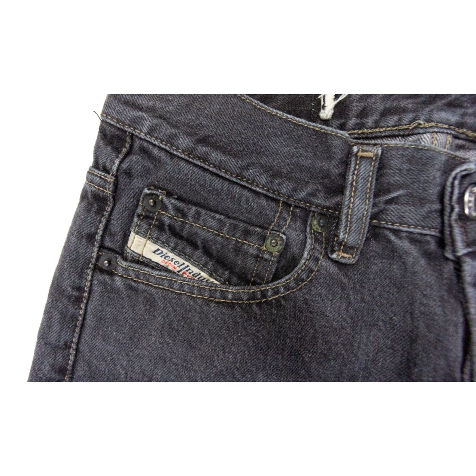 Diesel VINTAGE Diesel Jeans Men's 28x29 Straight Fit Black Denim Cotton 90s Y2K Size US 28 / EU 44 - 4 Thumbnail