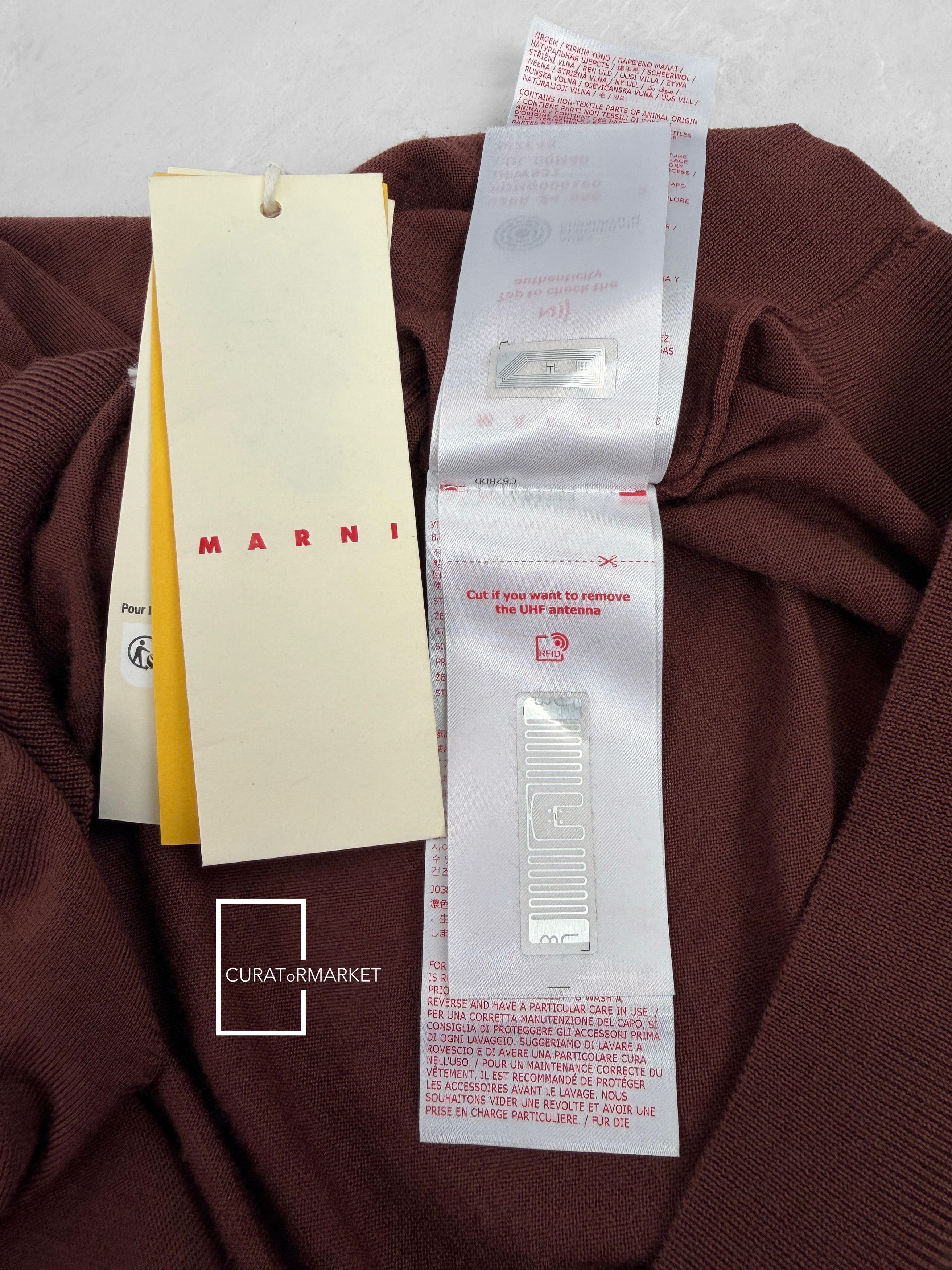 Marni EU48 Fine Knit Wool Blocks Polo Embroidered Stitch Logo FW24 Size US M / EU 48-50 / 2 - 9 Thumbnail