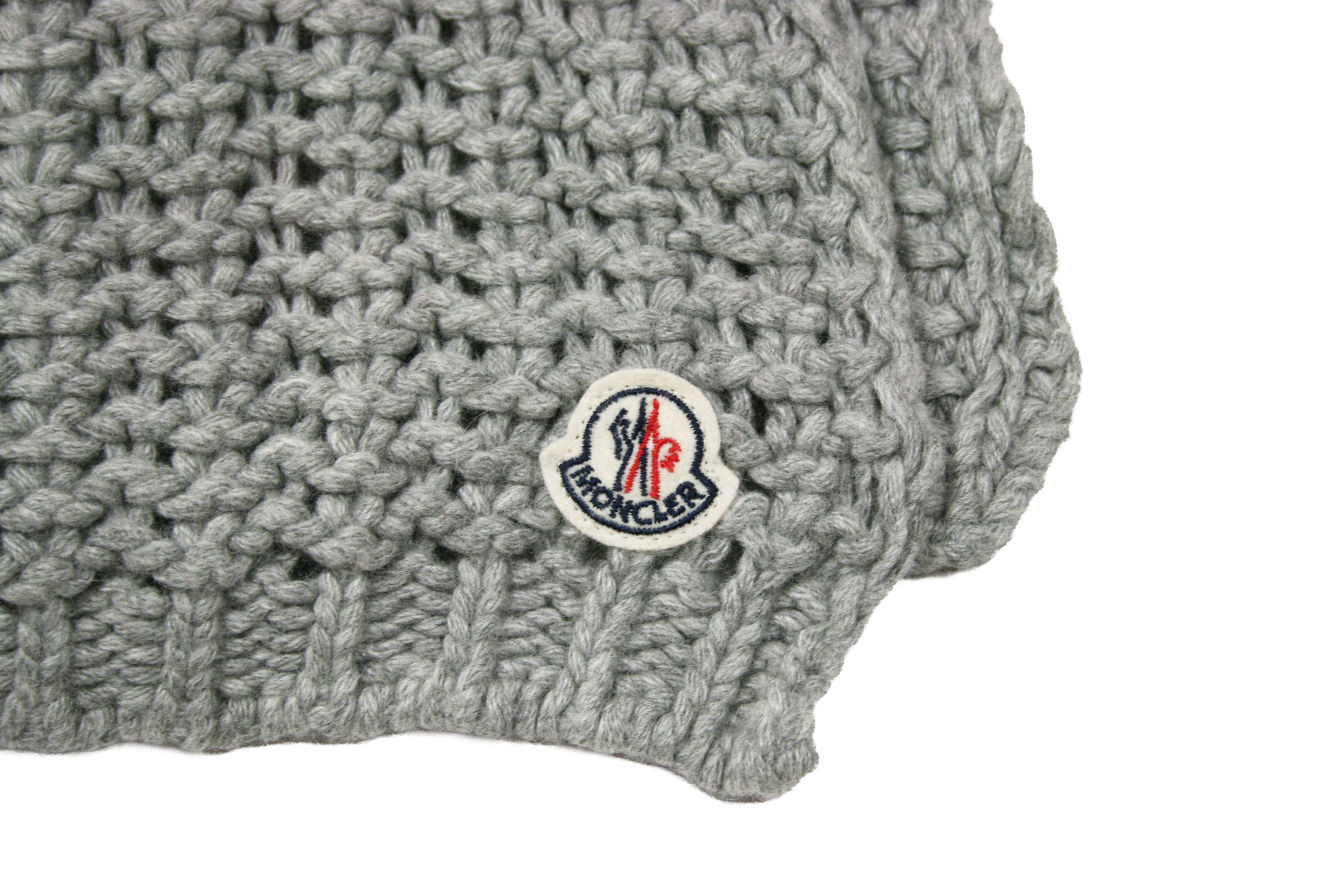 Moncler Logo Wool Knit Scarf Size ONE SIZE - 2 Thumbnail