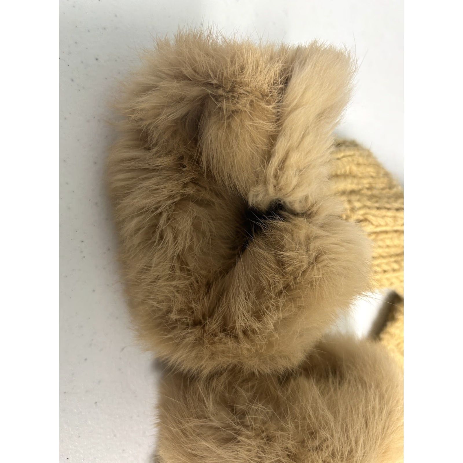 Vintage Kenji Full Zip Sweater Women Handmade Hand Knit Hooded Tan Brown Faux Rabbit Fur Accents Chunky Knit S XL Vintage: No Mens Womens? (Wait) Size S / US 4 / IT 40 - 7 Thumbnail