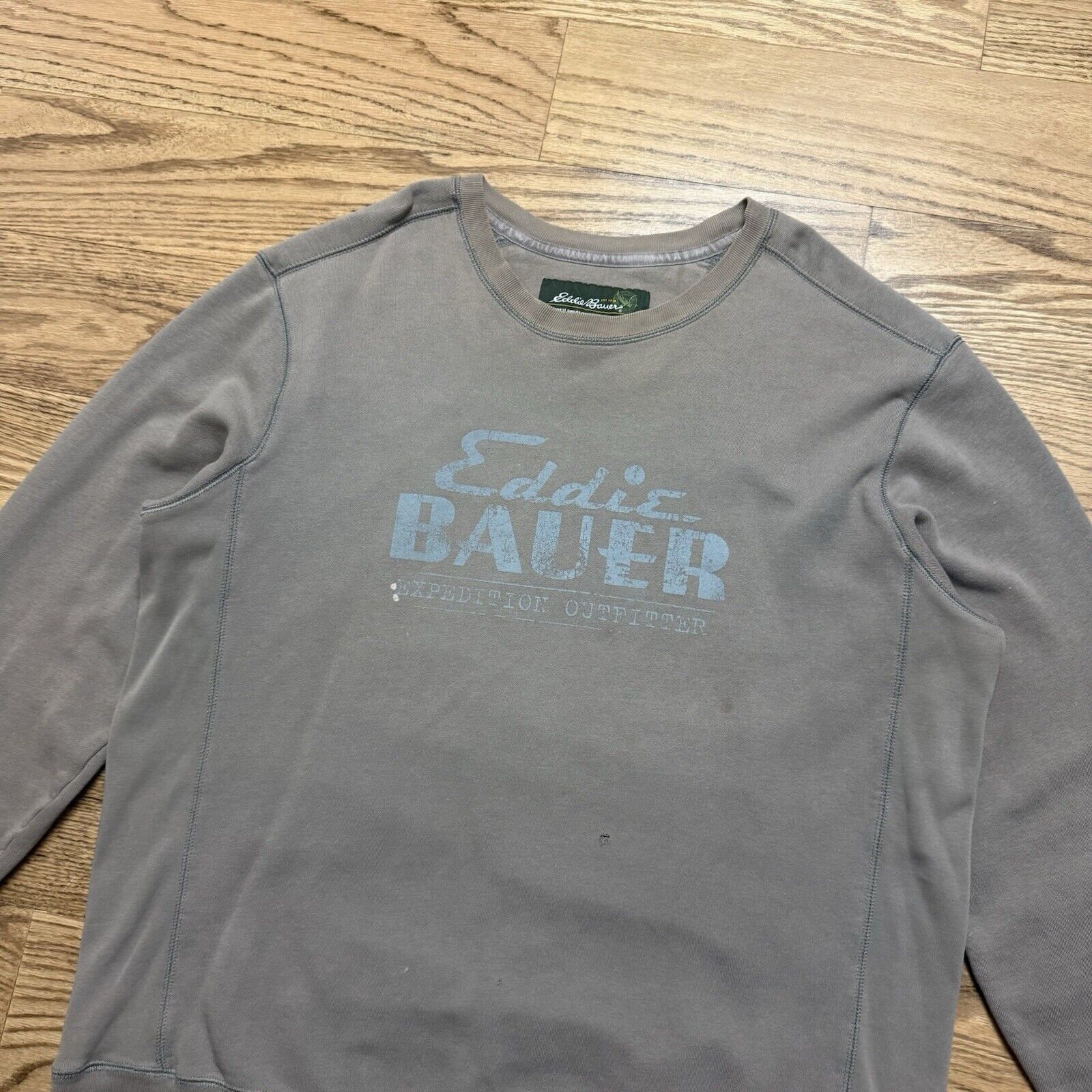 Vintage Vintage Eddie Bauer Men's Distressed Sweatshirt Large Gray Size US L / EU 52-54 / 3 - 3 Thumbnail