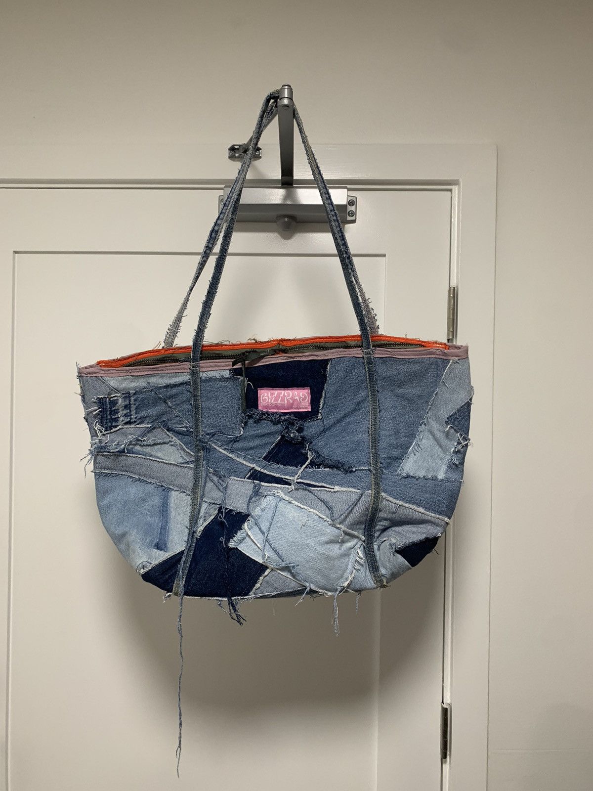 Bizzrad denim patchwork insulated tote bag