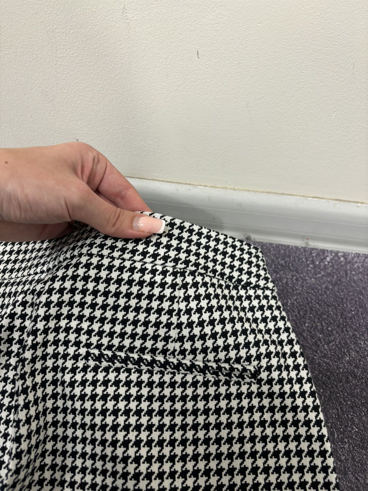 Sezane Sezane Clara Houndstooth High Waist Luxury Tapered Pants Size 26" / US 2 / IT 38 - 16 Thumbnail
