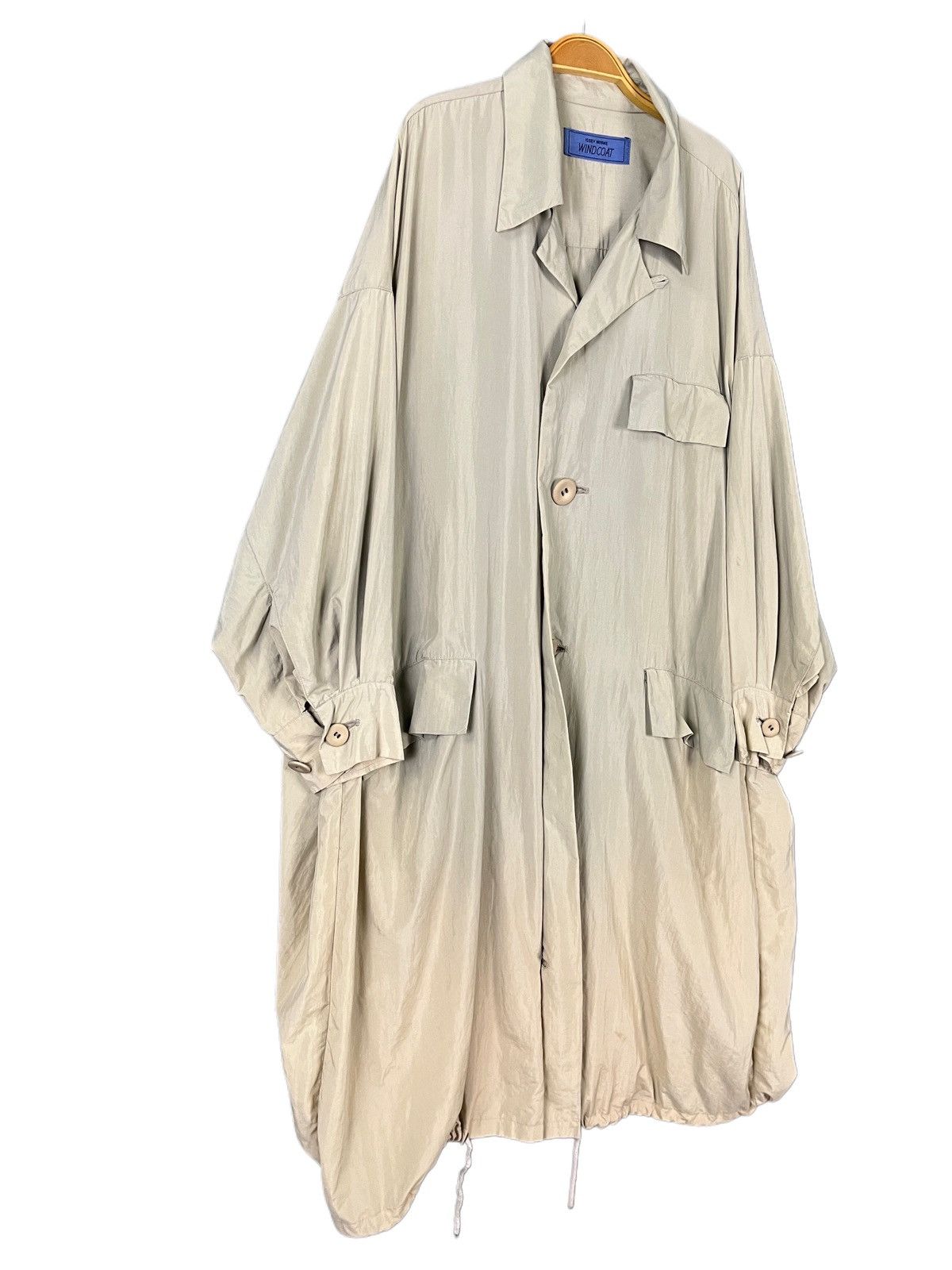 Issey Miyake Vintage 80s Issey Miyake Windcoat Nylon Oversized Long Coat Size US M / EU 48-50 / 2 - 5 Thumbnail
