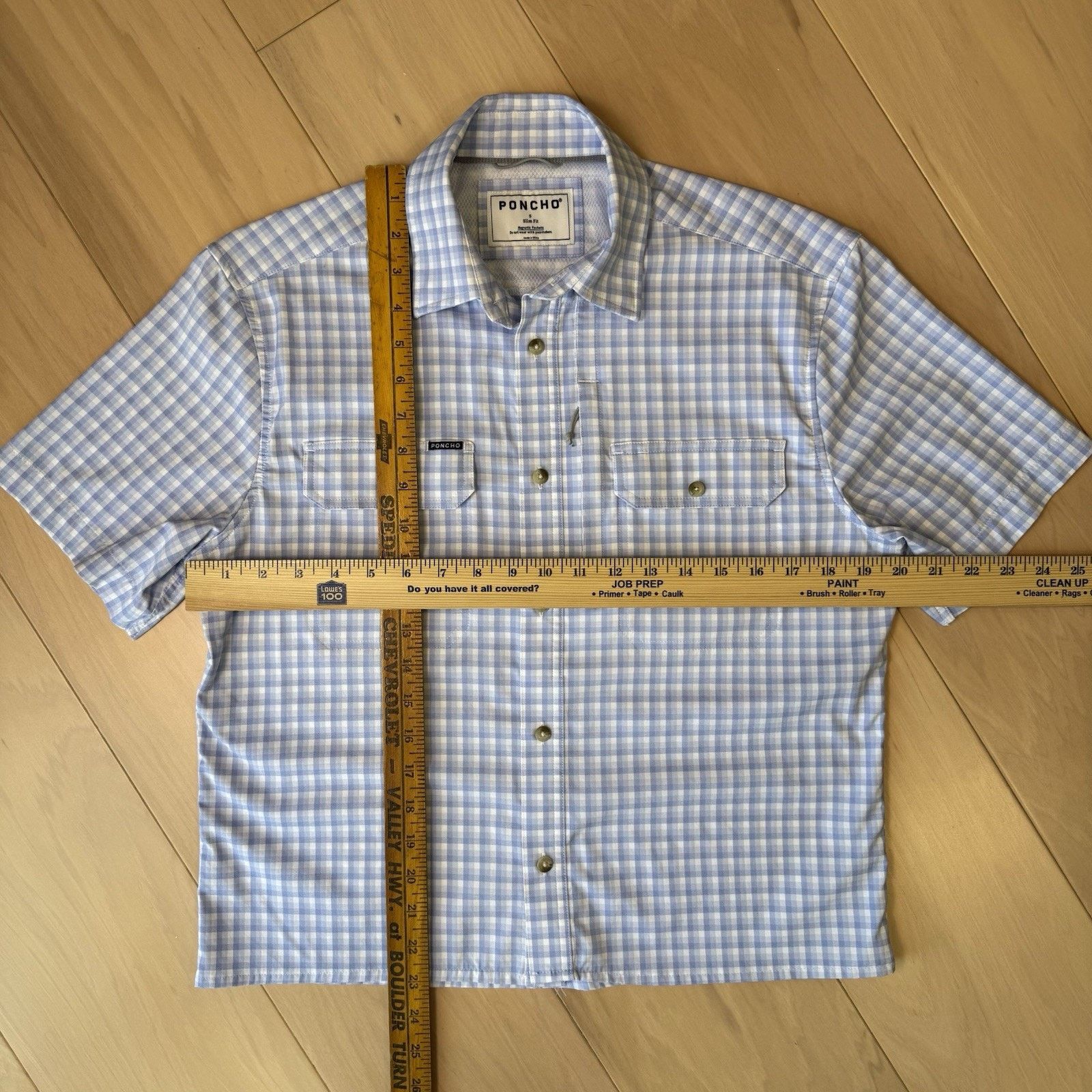 Other Poncho Shirt Small Blue Nylon Short Sleeve Button Up Summer Size US S / EU 44-46 / 1 - 2 Thumbnail