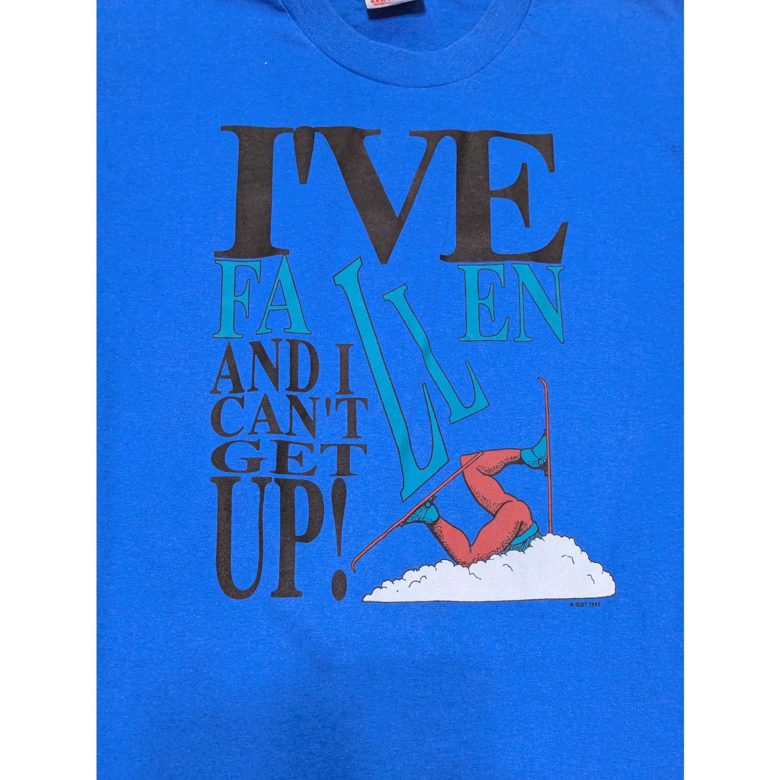 Vintage Vintage Single Stitch I've Fallen And I Can't Get Up T-Shirt Size US XL / EU 56 / 4 - 6 Thumbnail