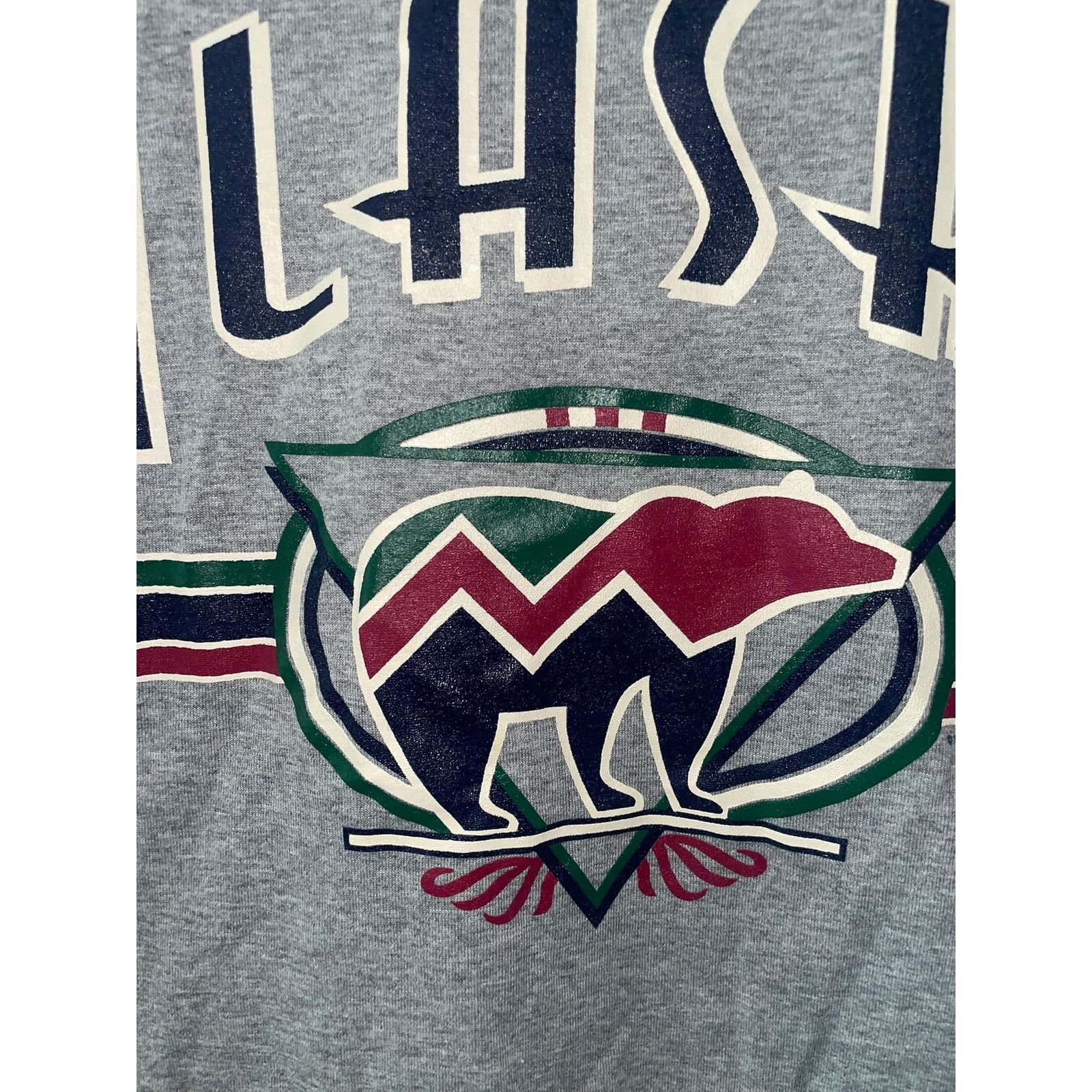 Jerzees Vintage Alaska Shirt Bear Gray Graphic Tee VTG 1990s 90s L Size US L / EU 52-54 / 3 - 3 Thumbnail