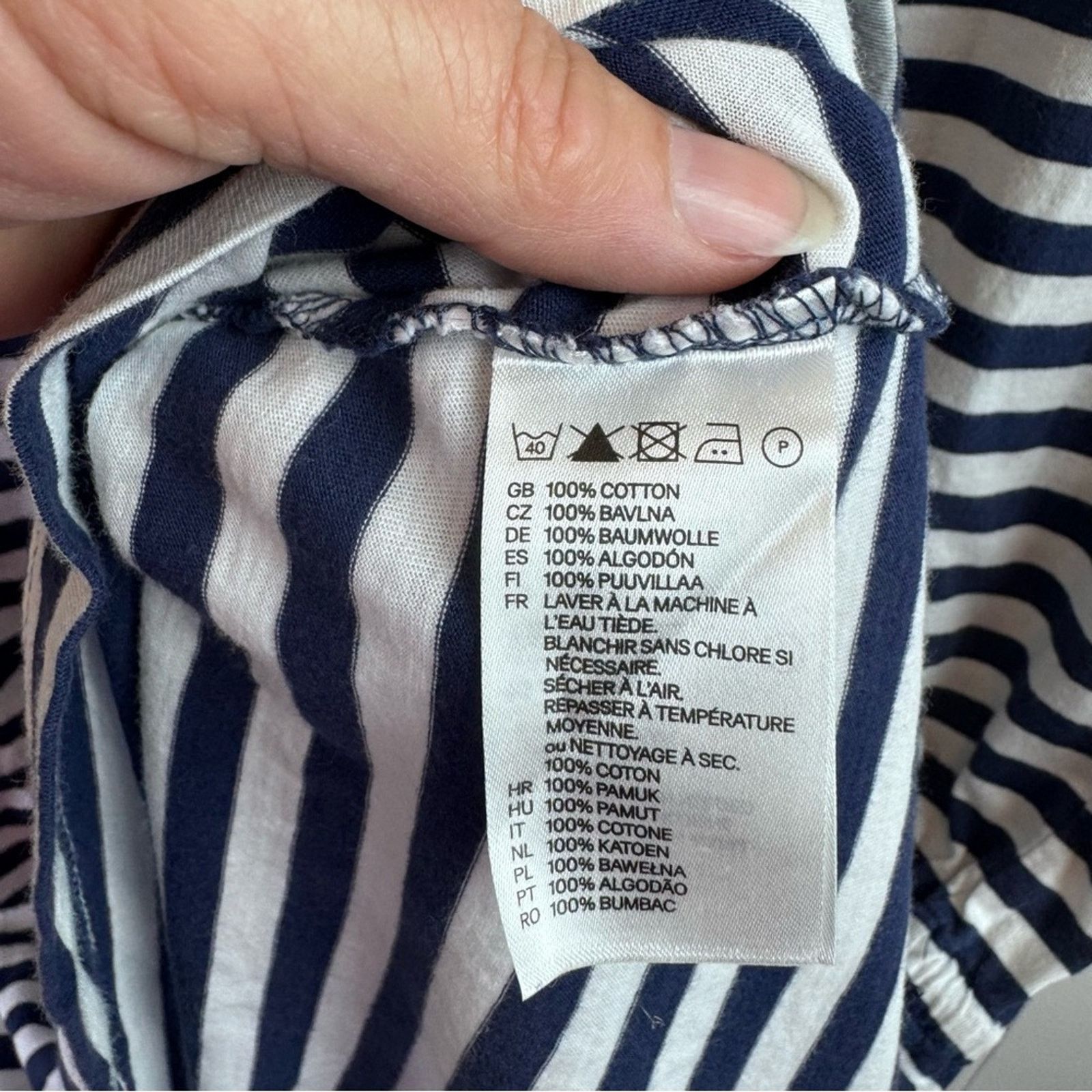H&M H&M Basic Navy & White Striped Popover Dress Women Size Med Size M / US 6-8 / IT 42-44 - 10 Thumbnail