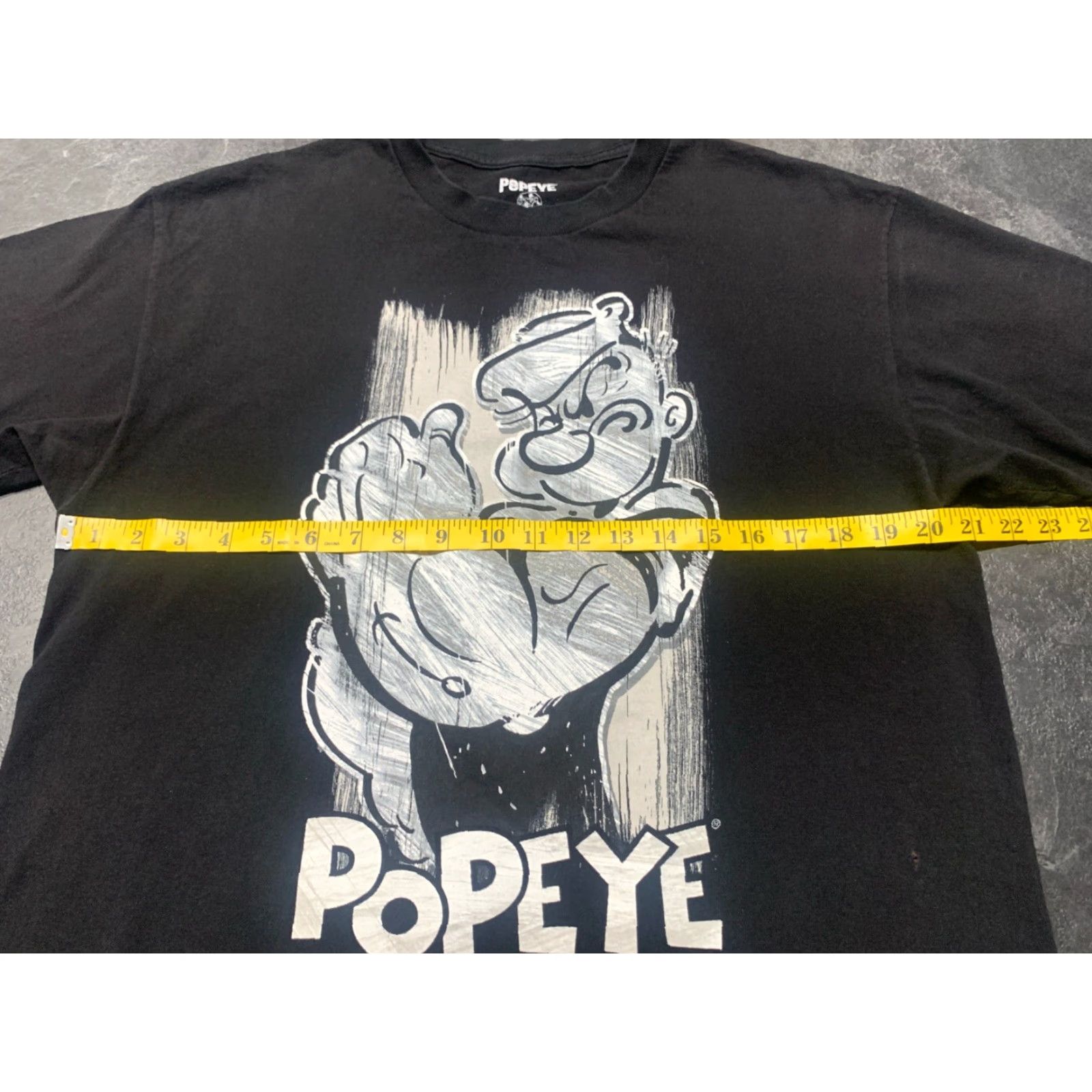 Vintage Popeye T-Shirt Men Adult Large Black Cartoon Graphic Short Sleeve Vintage Logo All Seasons Size US L / EU 52-54 / 3 - 5 Thumbnail