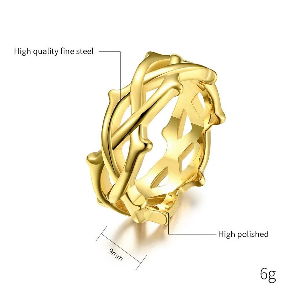 Other Thorn Vine Ring Streetwear Fashion Finger Jewelry Gift Size ONE SIZE - 5 Thumbnail