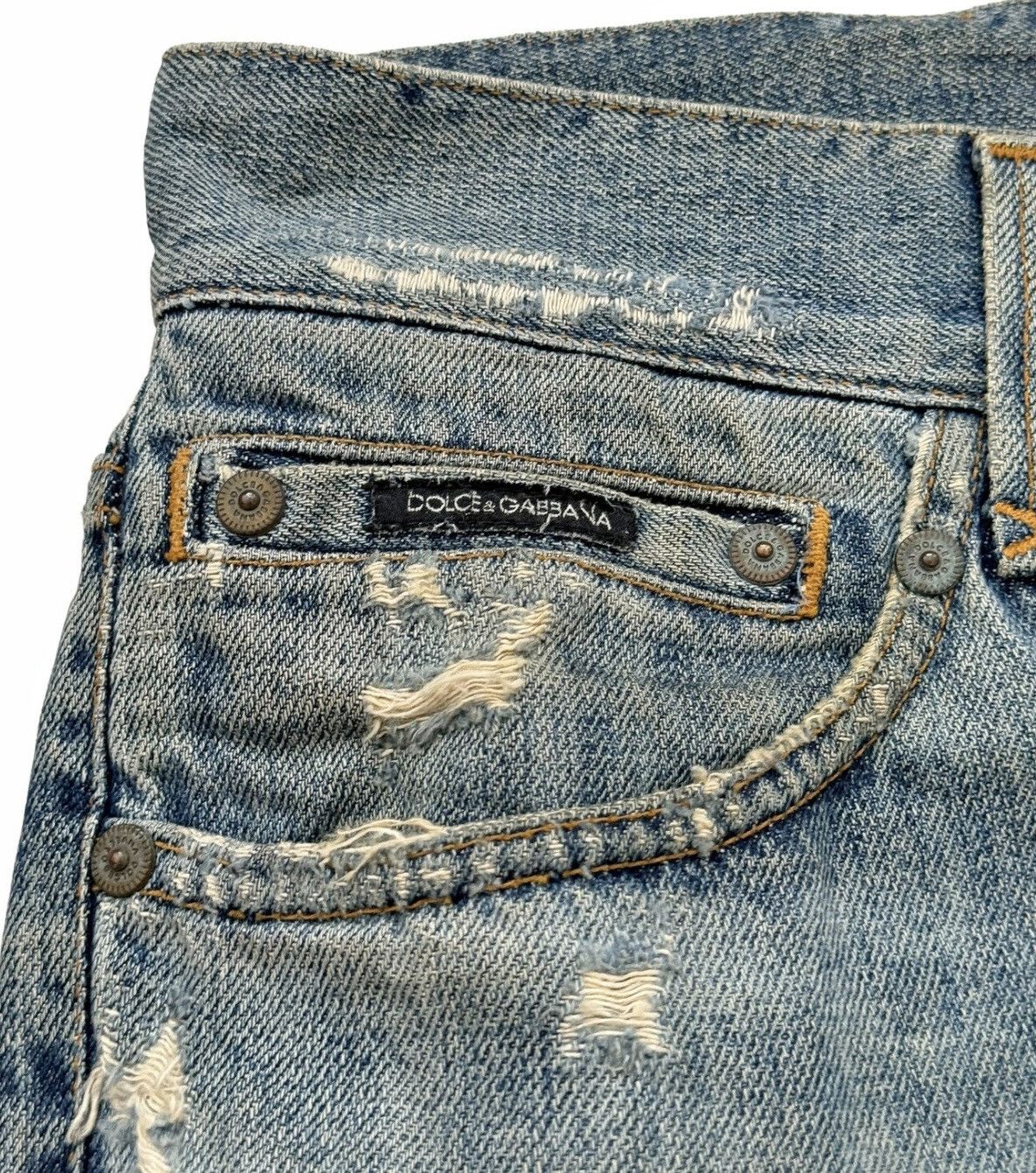 Dolce & Gabbana Dolce & Gabbana Shredded Distressed Denim Size US 30 / EU 46 - 4 Thumbnail