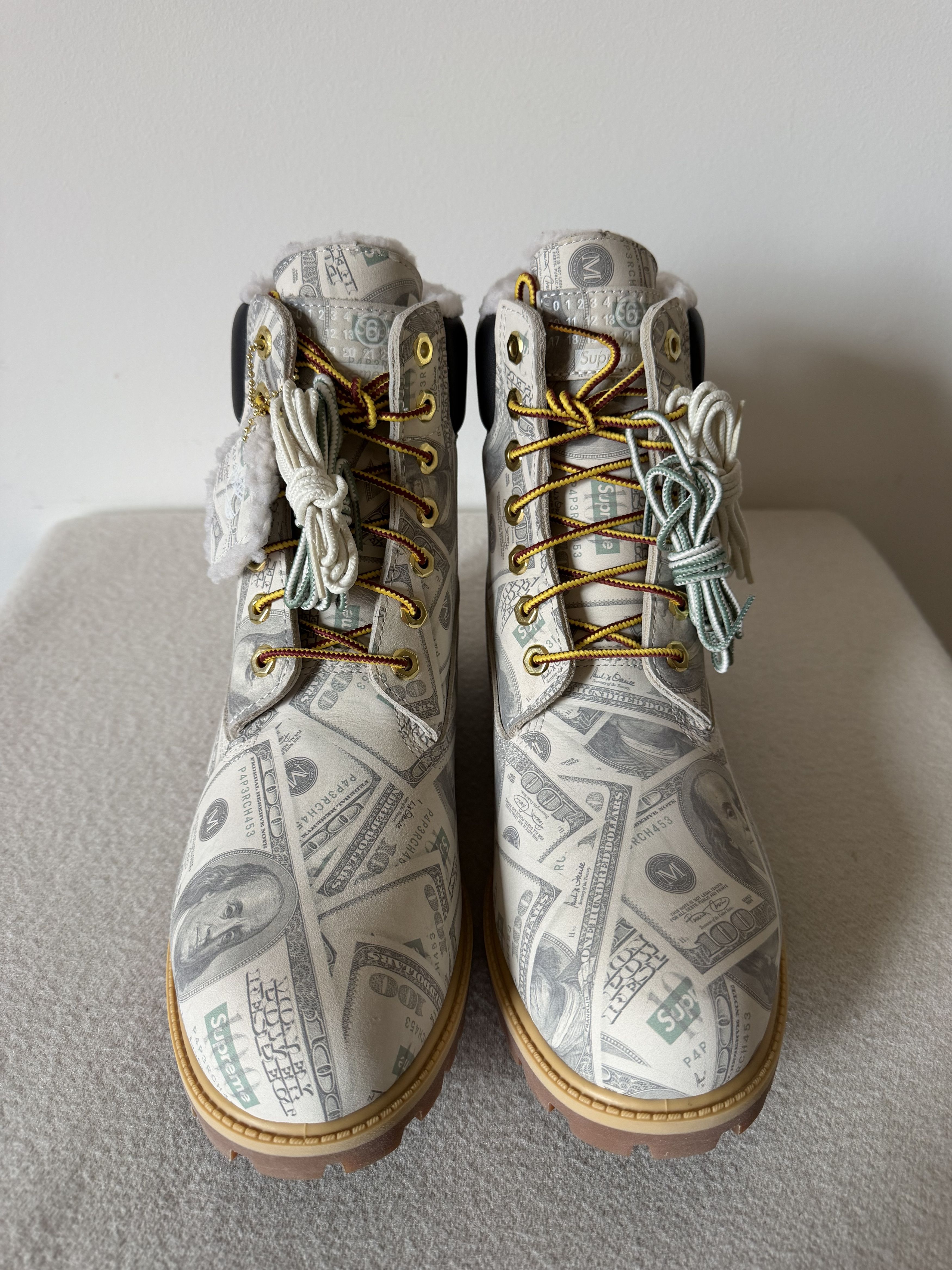 Supreme × Timberland Supreme MM6 Maison Marigela Timberland 6" Boots Money Size US 11 / EU 44 - 4 Thumbnail