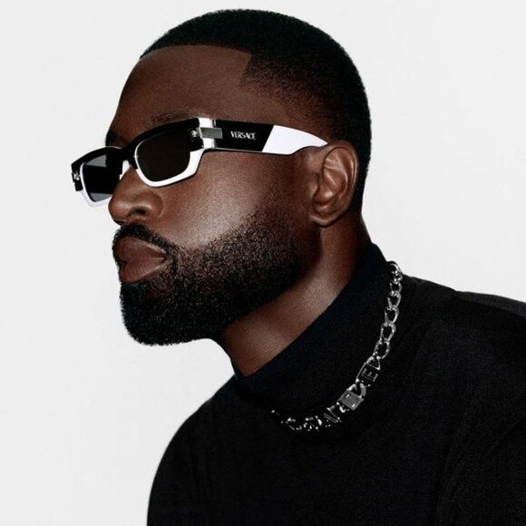 image of New Versace Ve4465 545987 Sunglasses in Black, Men's