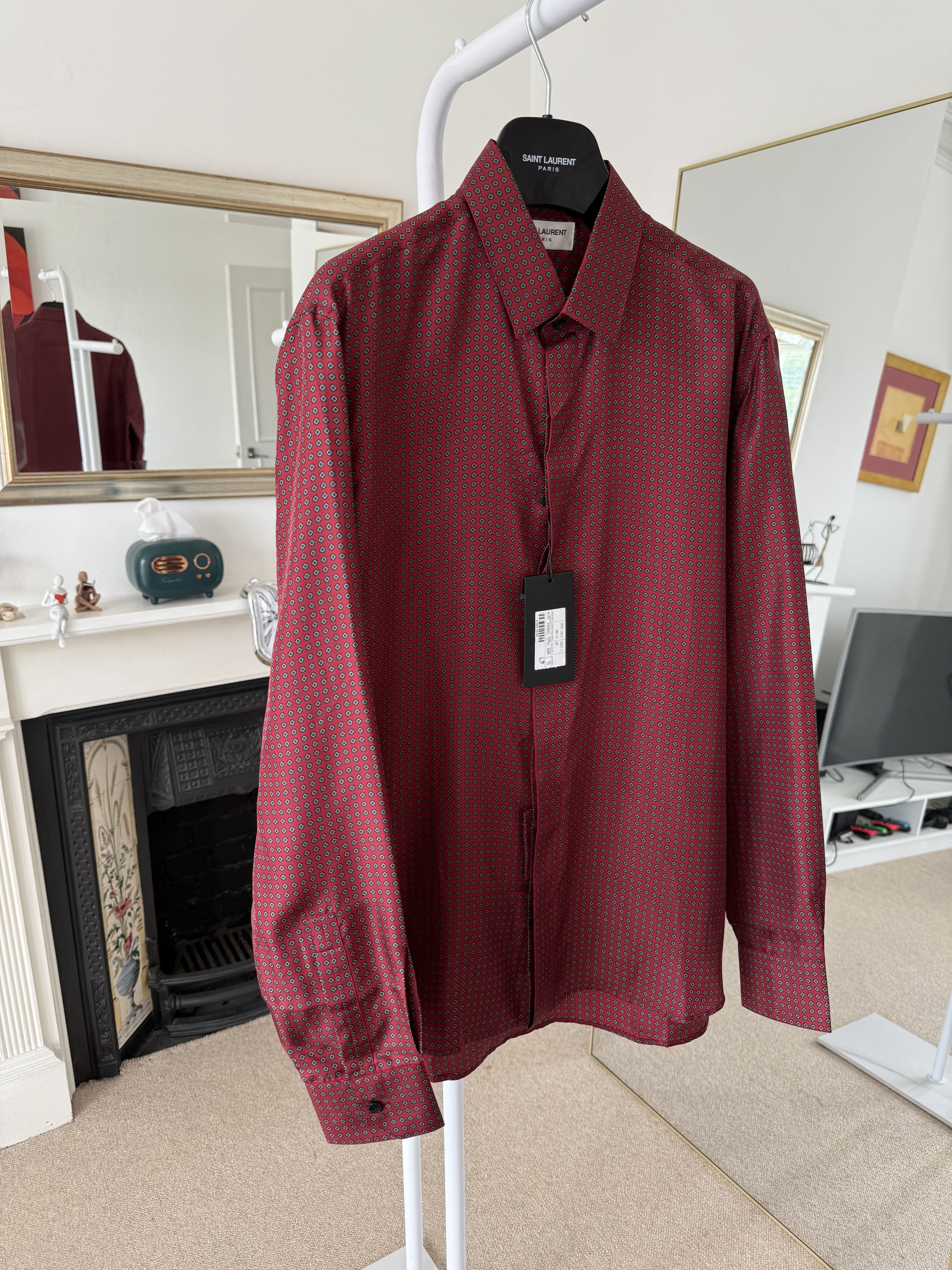 Saint Laurent Paris SS23 Saint Laurent Silk Diamond Shirt Size US M / EU 48-50 / 2 - 2 Thumbnail