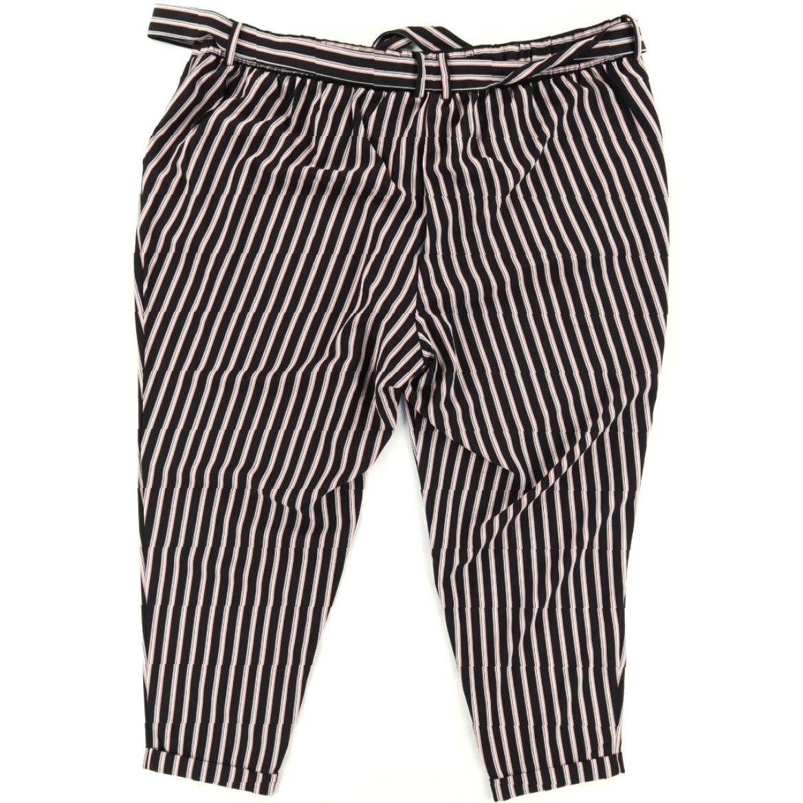 Torrid Torrid Ciggarette Crepe Tie Microfiber Career Pants Black Striped Womens 3X Size 40" / US 18 - 4 Thumbnail