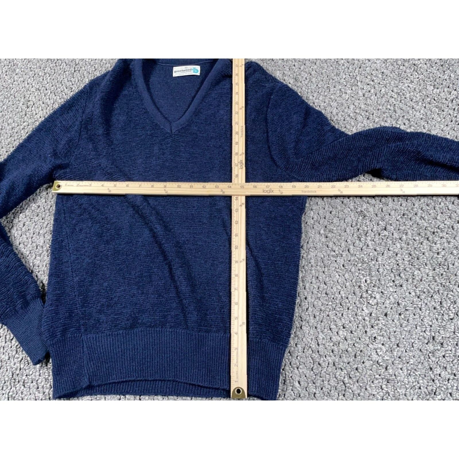 Vintage VINTAGE Brentwood Sportswear V-Neck Sweater Men L Dark Blue 80s Classic Retro Pullover Size US L / EU 52-54 / 3 - 4 Thumbnail