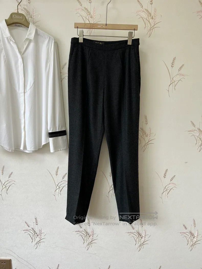 Loro Piana Loro Piana High-grade deep gray cashmere trousers Size 28" / US 6 / IT 42 - 2 Thumbnail