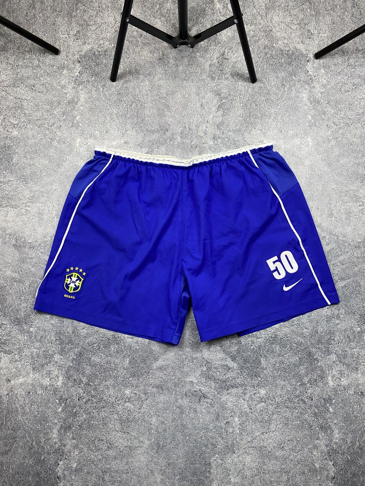 Nike × Vintage VINTAGE NIKE BRAZIL FOOTBALL SHORTS Size US 38 / EU 54 - 1 Thumbnail
