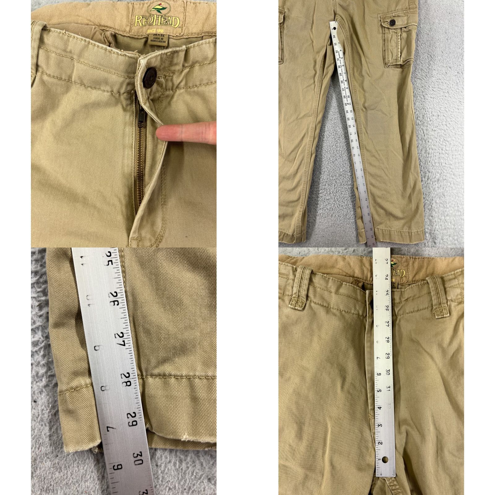 Vintage Redhead Mens Cargo Pants 36 Beige 100% Cotton Twill Pockets Pocket 5-Design Canvas Relaxed Straight Size US 36 / EU 52 - 8 Thumbnail