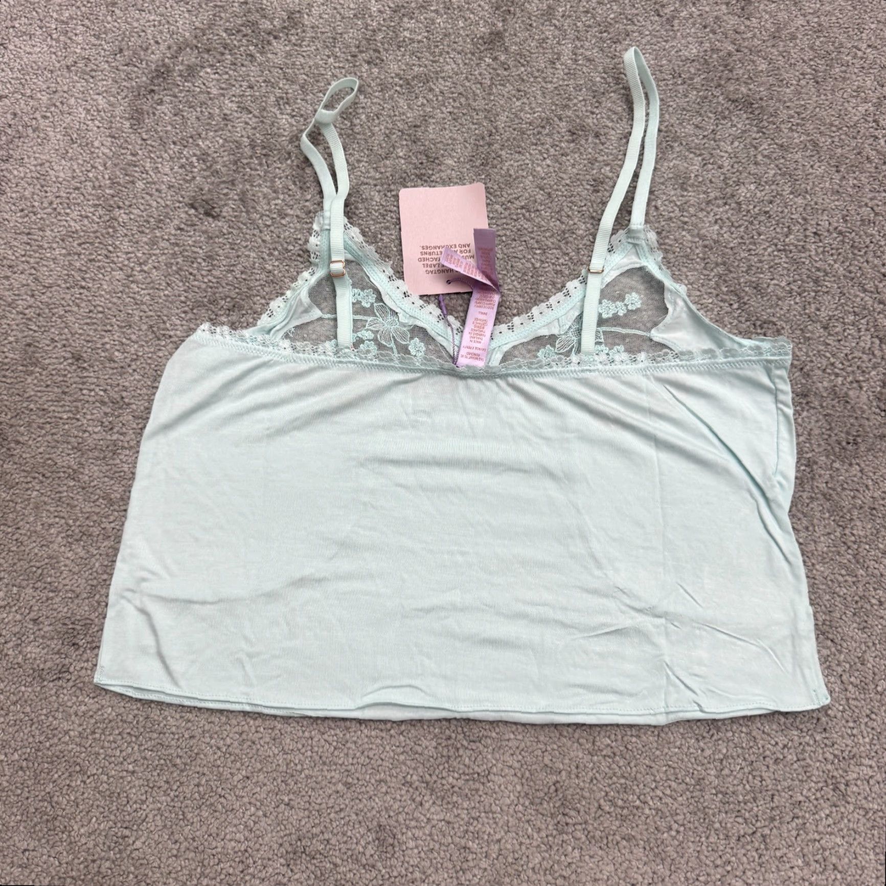 Vintage Savage Fenty By Rihanna Sleepwear Lace Camisole A Peek Behind Small Blue NWT New Size ONE SIZE - 3 Thumbnail