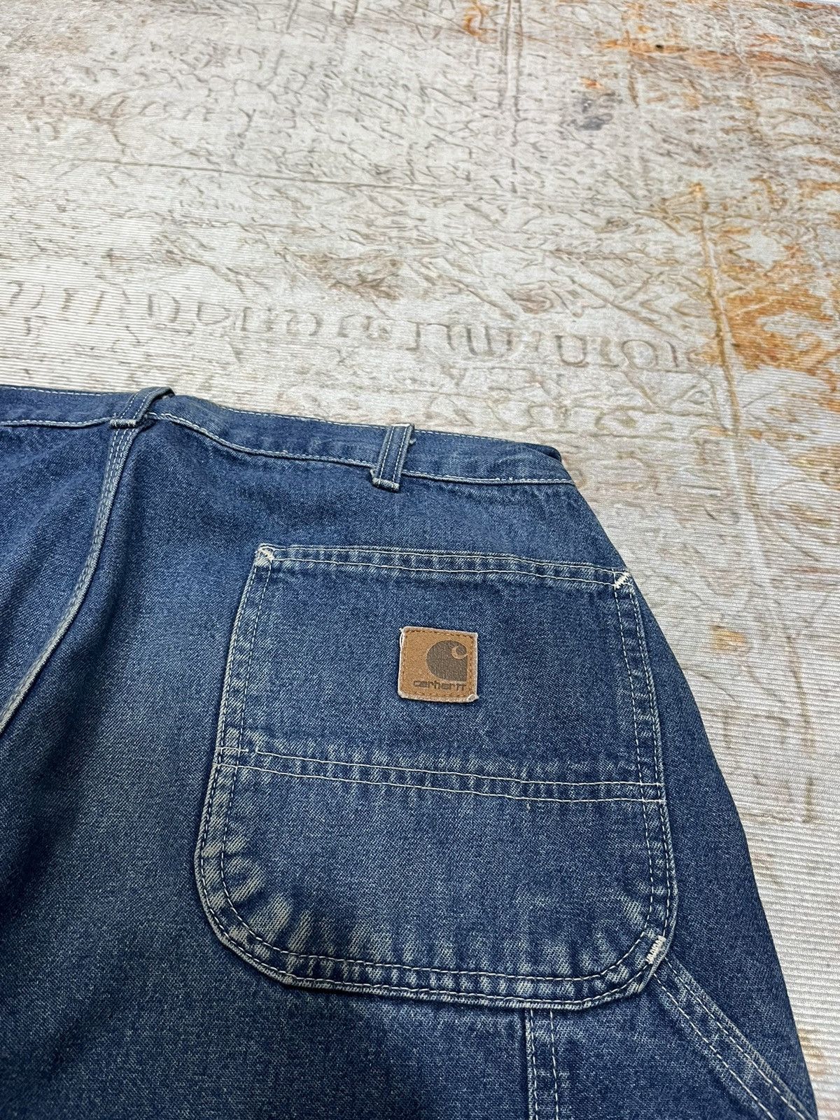 Carhartt Carhartt Carpenter Cellpocket Blue Leather Patch Size US 36 / EU 52 - 4 Thumbnail