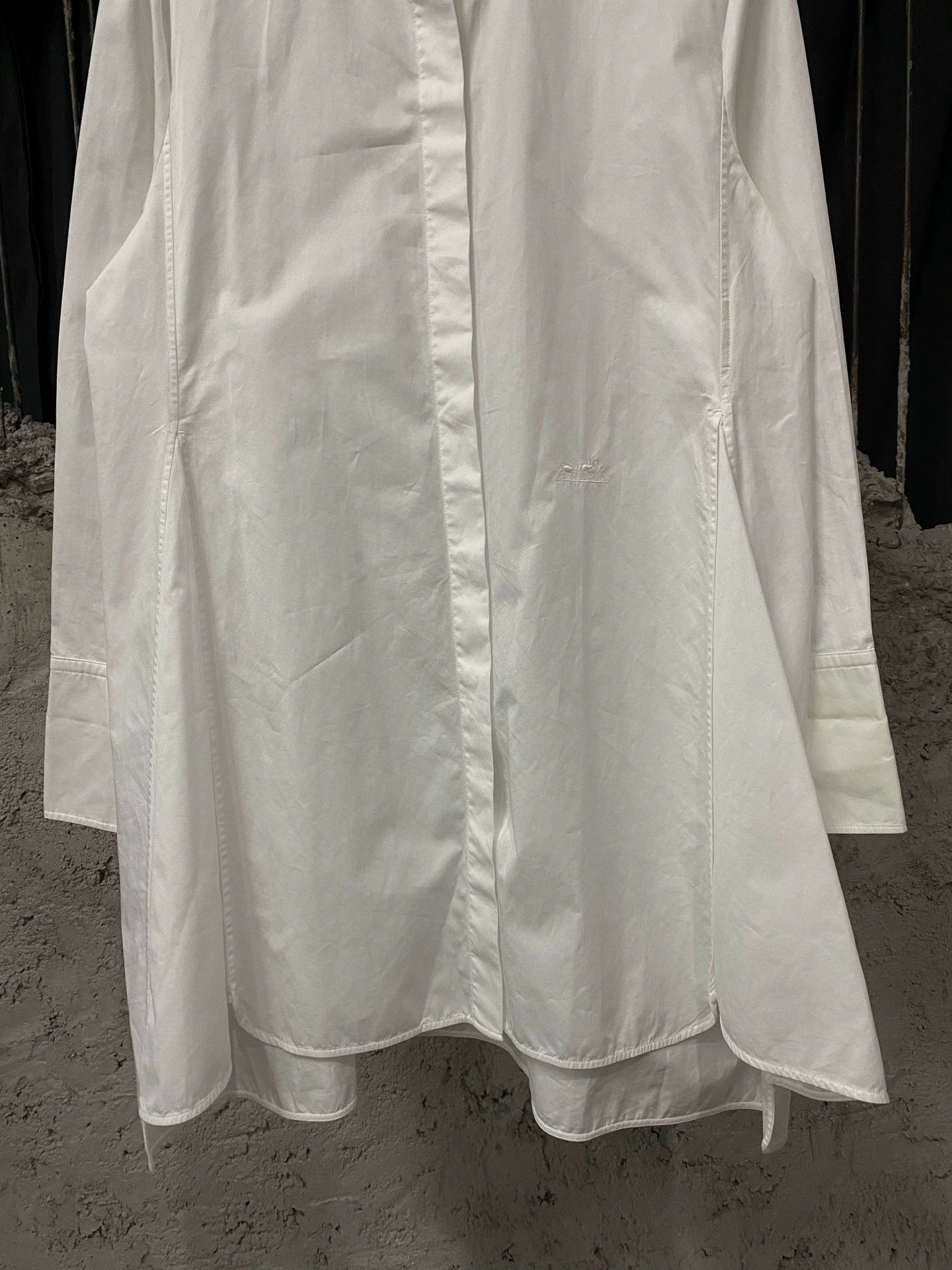 Hermes hermes embroidered logo long-sleeve shirt 36 new Size XS / US 0-2 / IT 36-38 - 4 Thumbnail