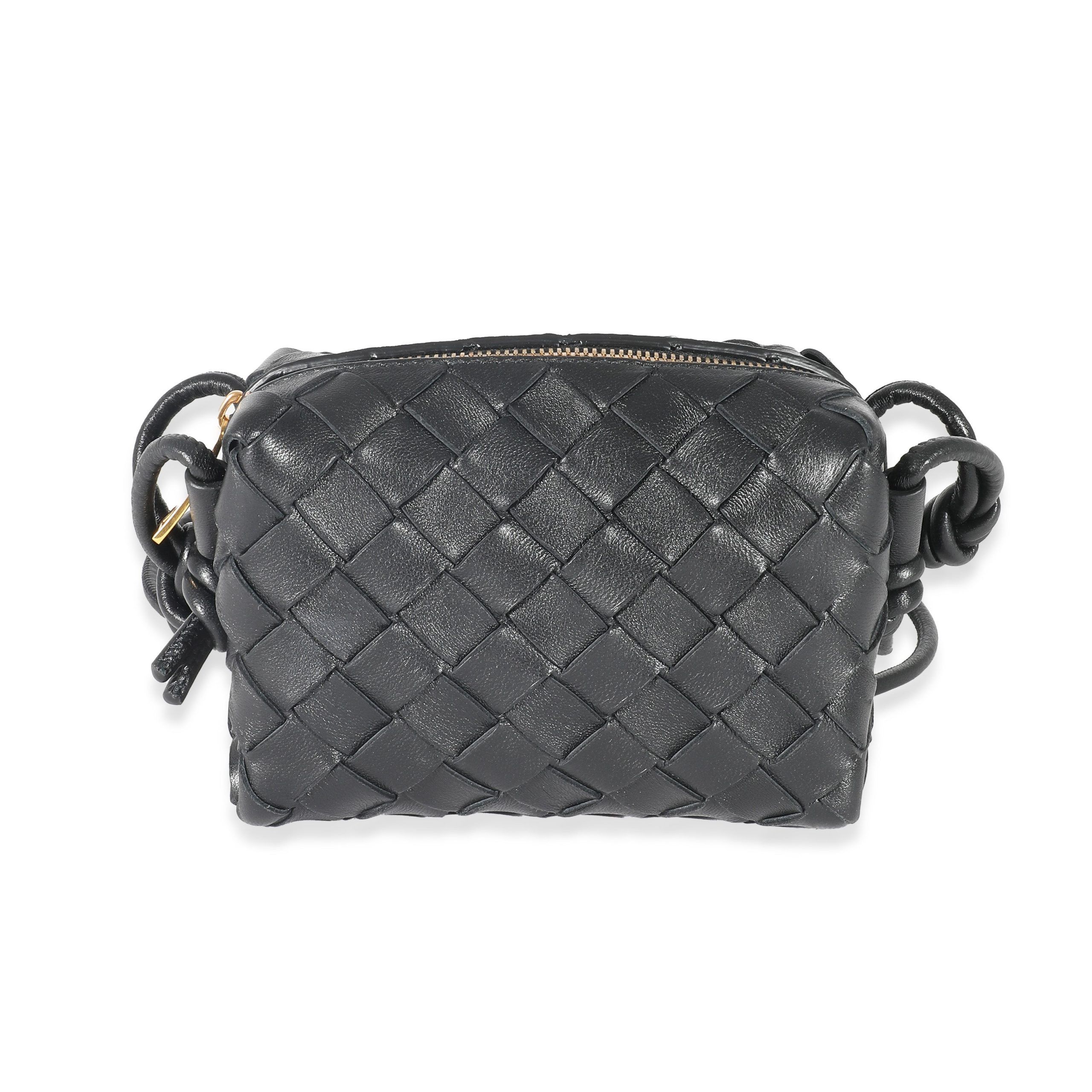 image of Bottega Veneta Black Intrecciato Candy Loop Bag, Women's