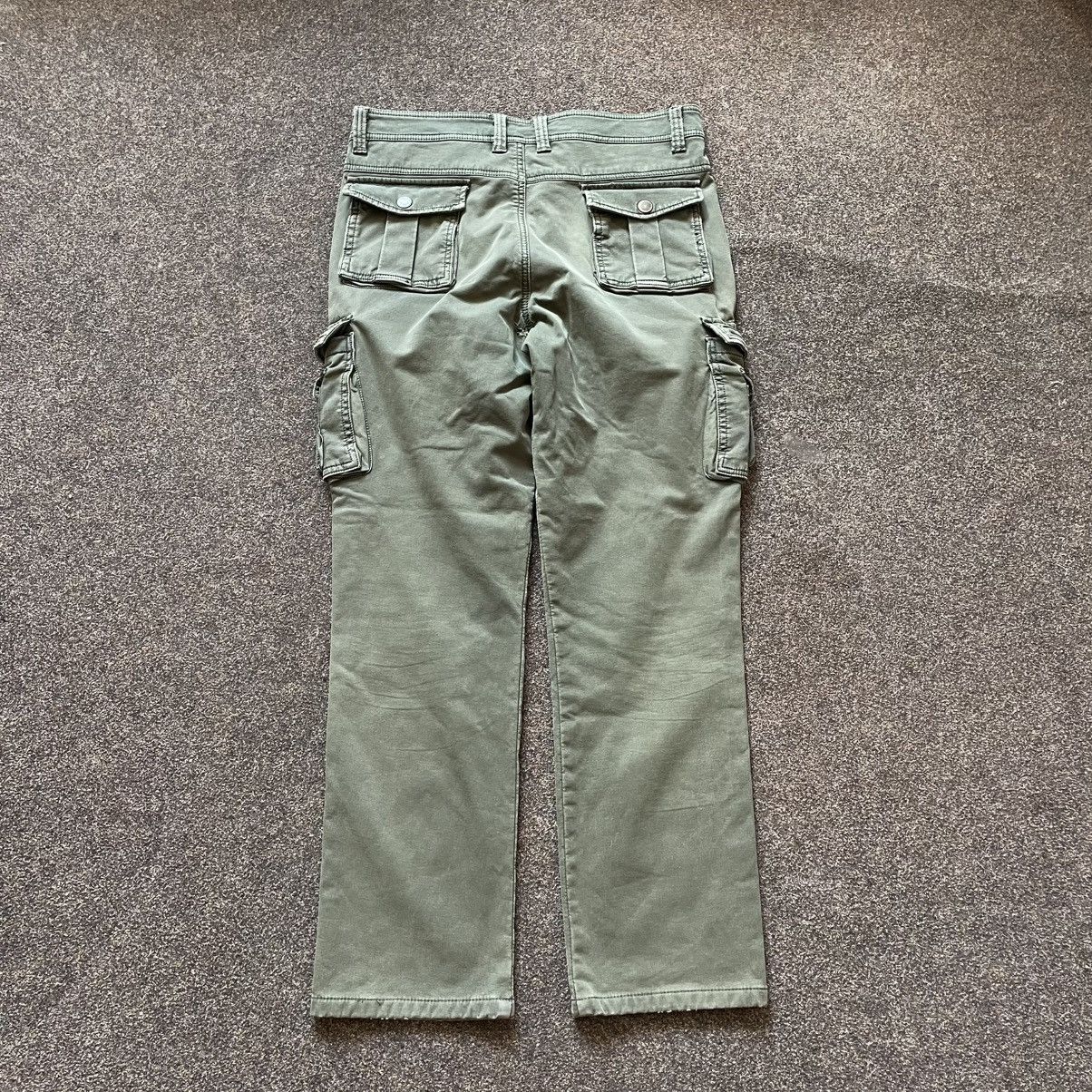 Vintage Vintage 90s Y2K Baggy Cargo Pants Khaki Streetwear Washed 31 Size 31" - 2 Thumbnail