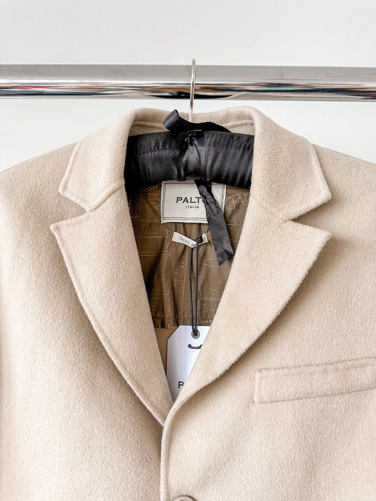 Other Paltò Mens Cream Geraldo Single Breasted Coat Size US L / EU 52-54 / 3 - 7 Thumbnail
