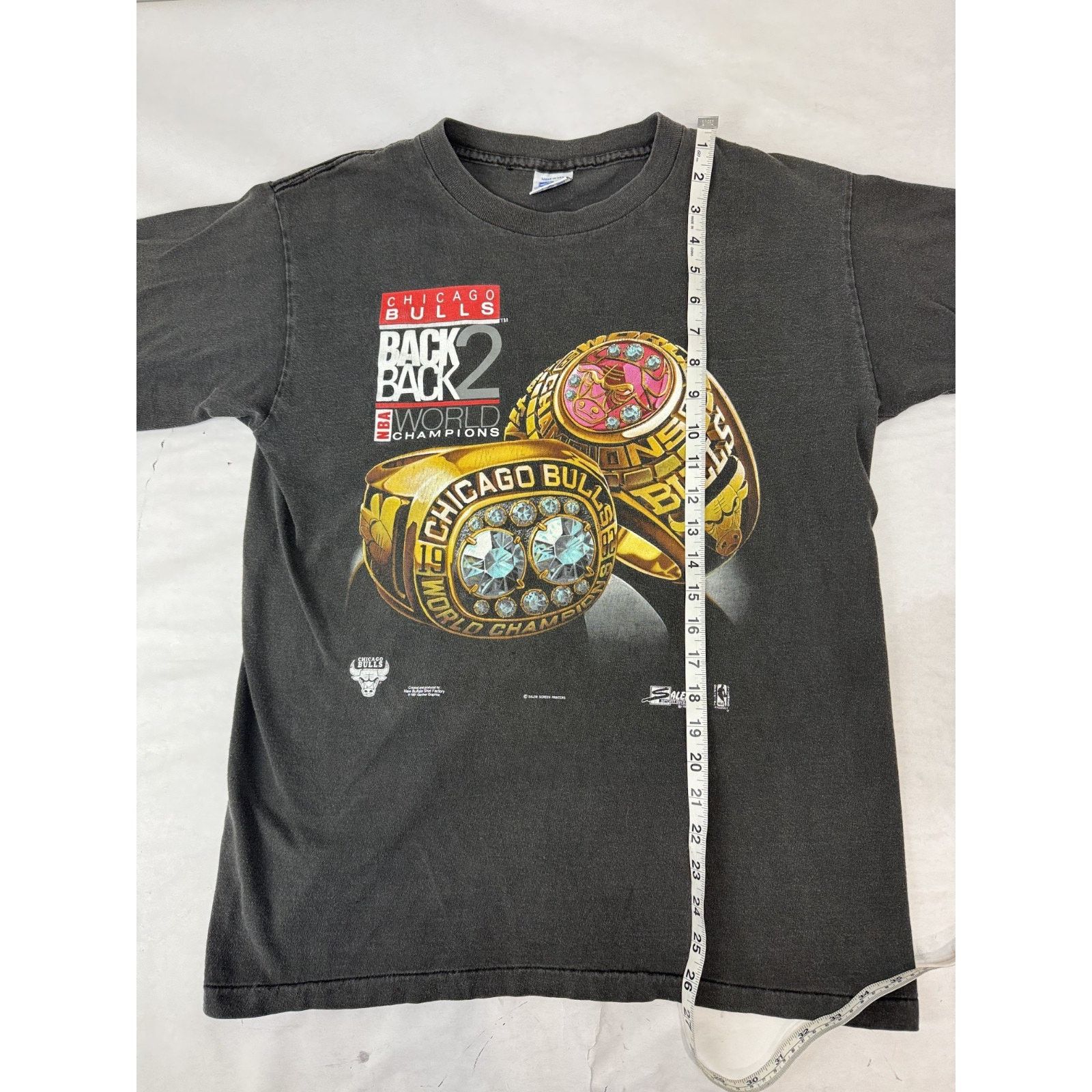 Salem Sportswear Vintage 1991 Chicago Bulls Back 2 Single Stitch Shirt Large Size 40 - 4 Thumbnail