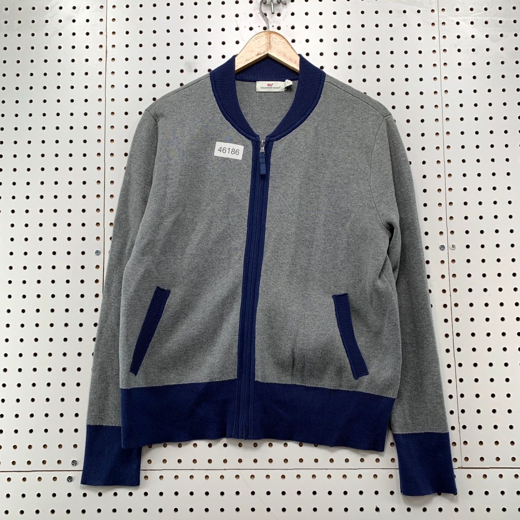 Vineyard Vines Vineyard Vines Zip Cardigan Sweater Womens Large Gray Blue Colorblock Preppy Size L / US 10 / IT 46 - 2 Thumbnail