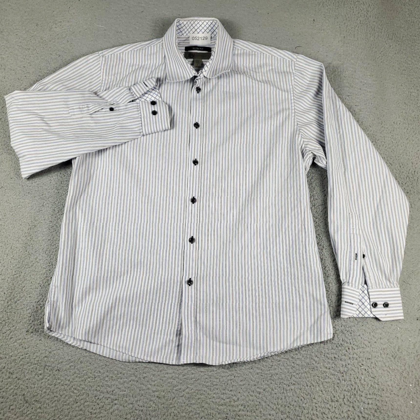 Vintage Jhane Barnes Shirt Mens Large Blue Striped Casual Button Up Long Sleeve Size US L / EU 52-54 / 3 - 2 Thumbnail