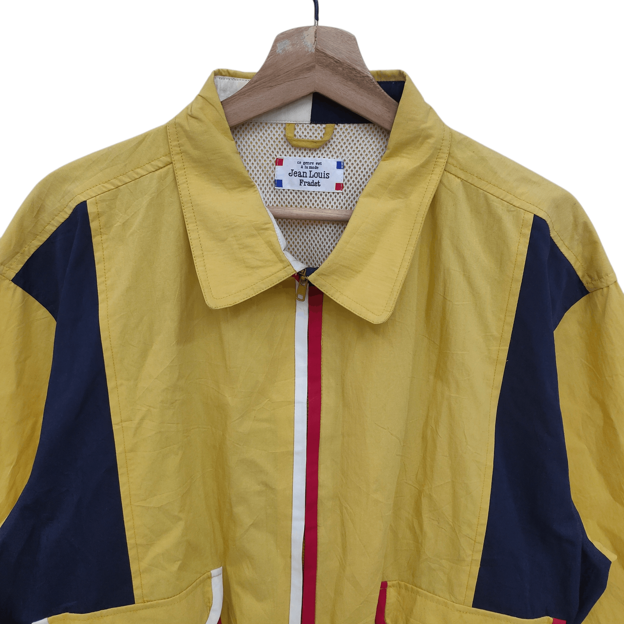 Designer × Vintage Vintage Jean Louis Fradet Yellow Windbreaker Jacket Size US L / EU 52-54 / 3 - 4 Thumbnail