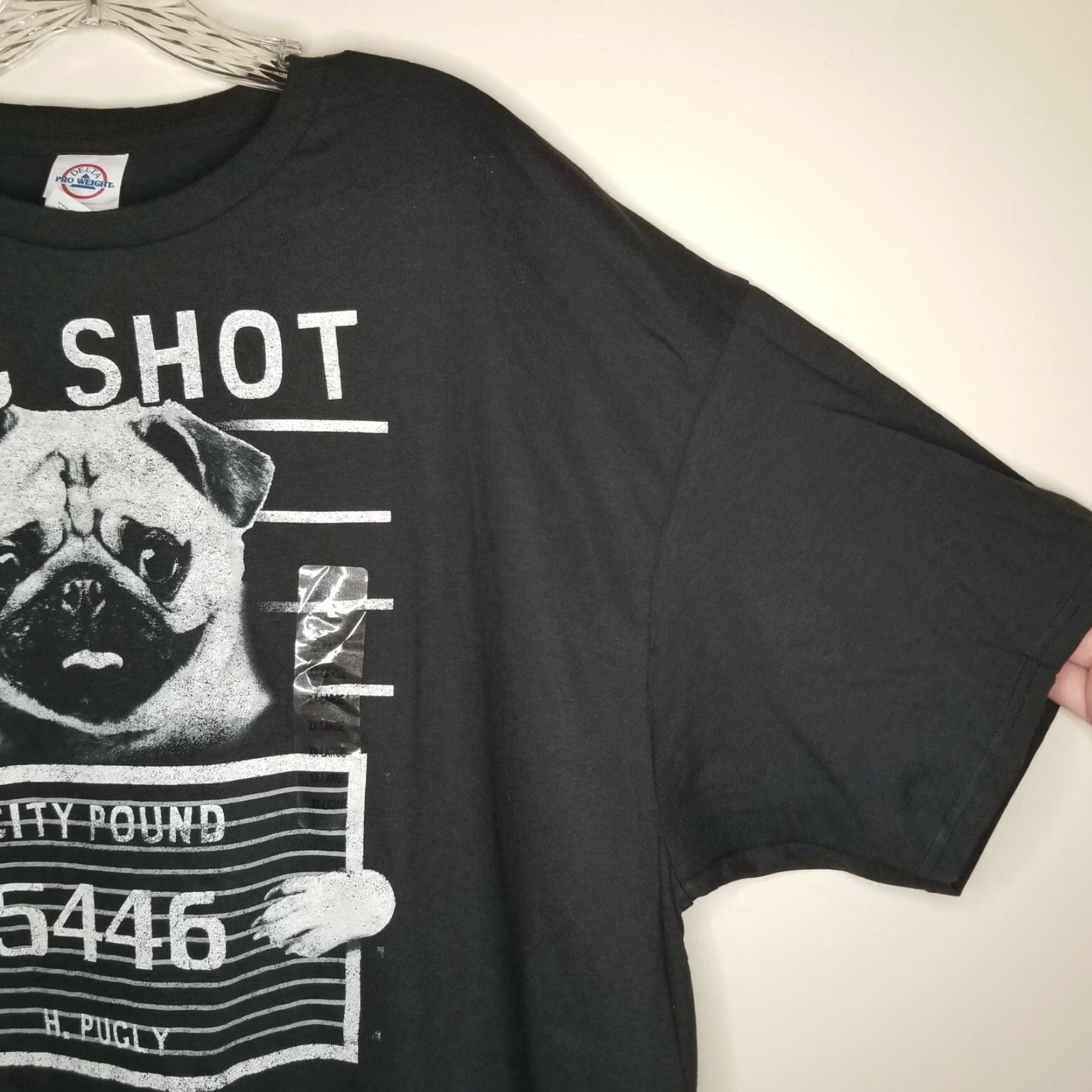 Delta VINTAGE Delta Men's Black T-Shirt 2XL Graphic Pug Shot Casual Men Size US XXL / EU 58 / 5 - 2 Thumbnail