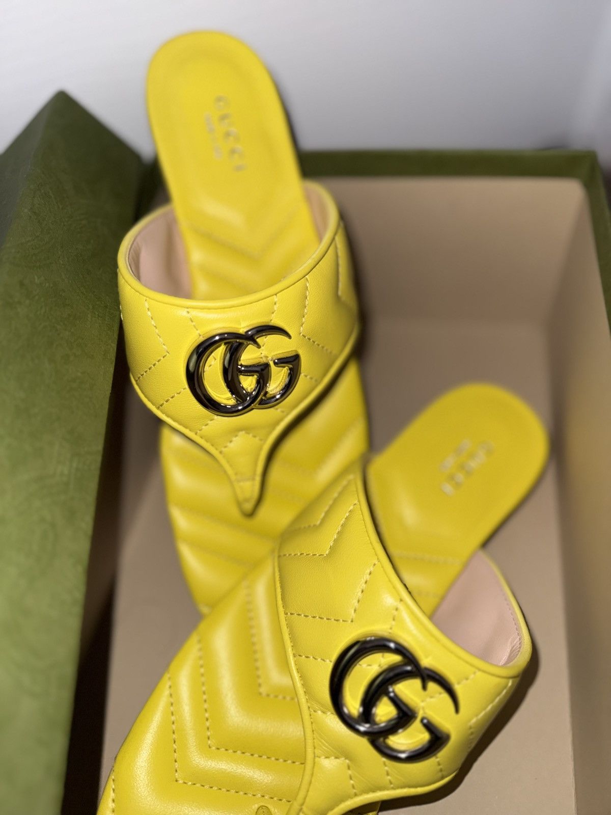 Gucci Women's Double G Quilted Thong Sandals Size US 6 / IT 36 - 2 Thumbnail