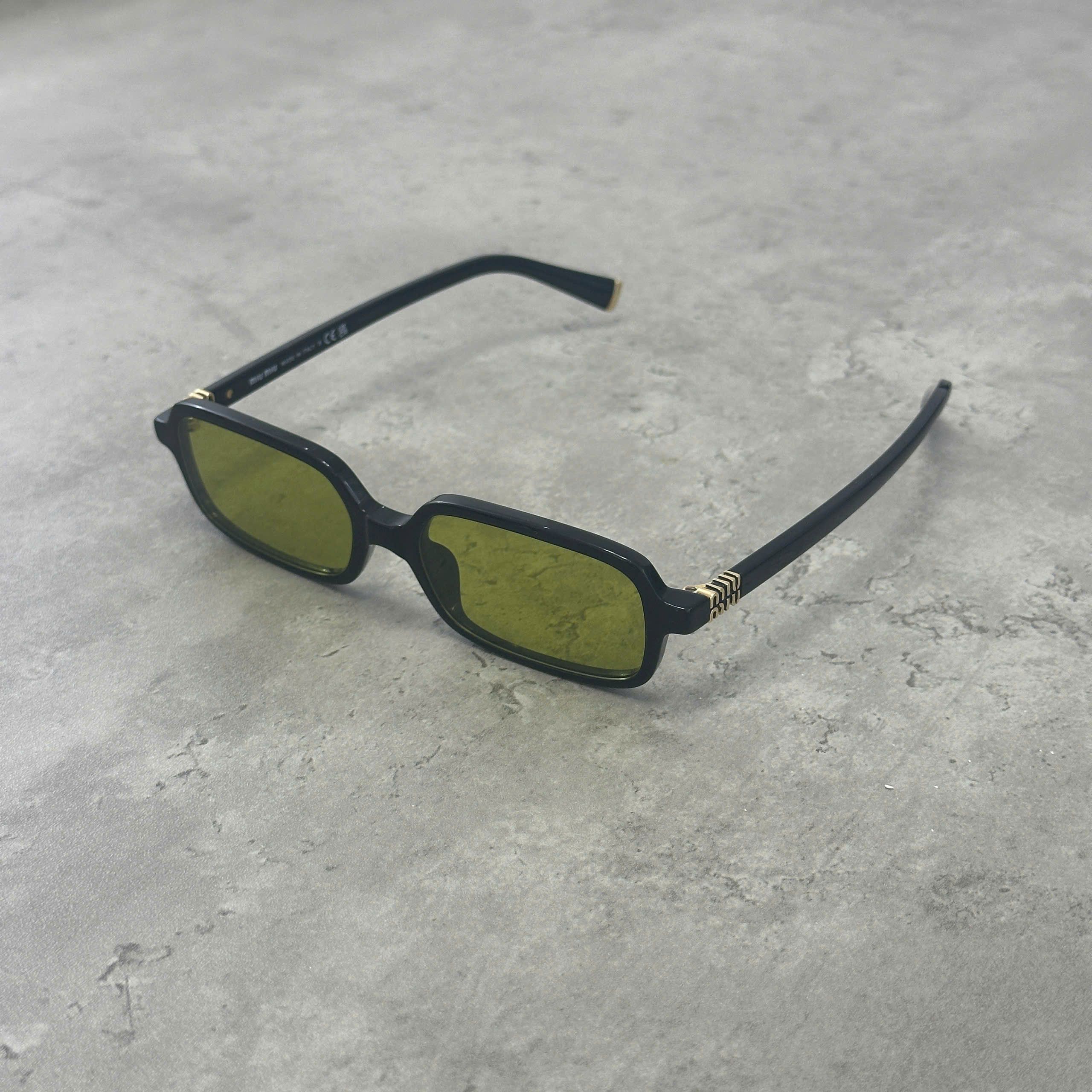 Miu Miu MIU MIU MU 11ZS 16K07O Sunglasses BLACK/YELLOW Size ONE SIZE - 1 Thumbnail
