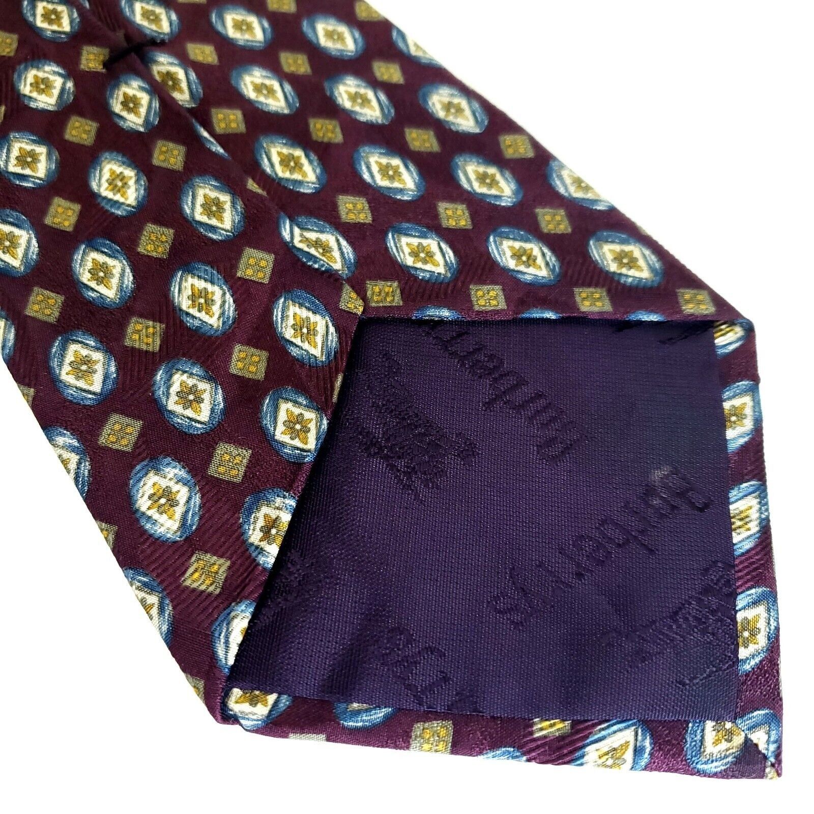 Burberry Burberry London Red Brown Beige Silk Tie Woven Short Geometr Size ONE SIZE - 6 Thumbnail