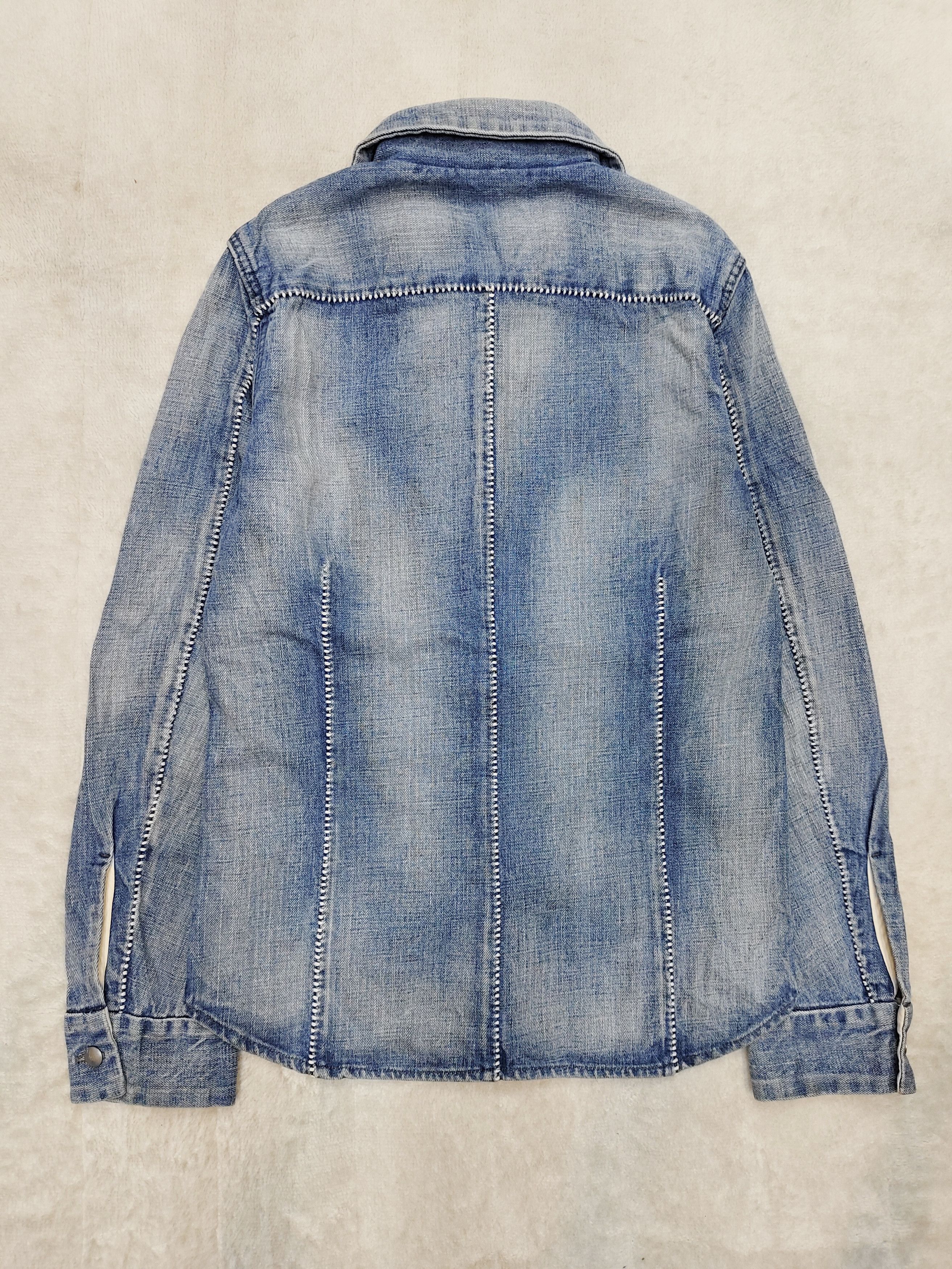 Japanese Brand One Gravity🇯🇵Minimalist Experimental Stitched Denim Jacket Size US S / EU 44-46 / 1 - 3 Thumbnail
