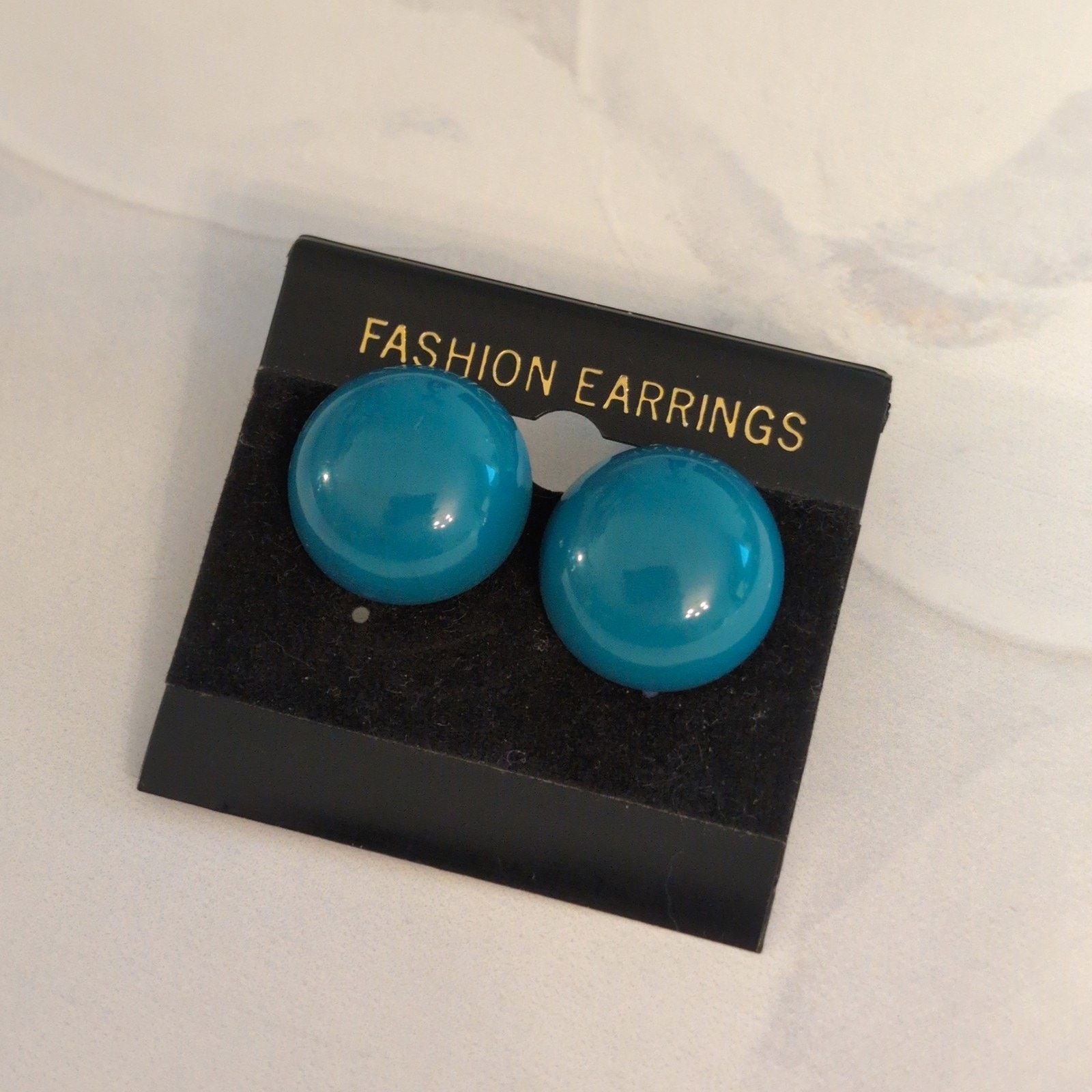 Vintage VTG 1980s Cute As a Button Teal Blue Pierced Post Earrings Size ONE SIZE - 6 Thumbnail
