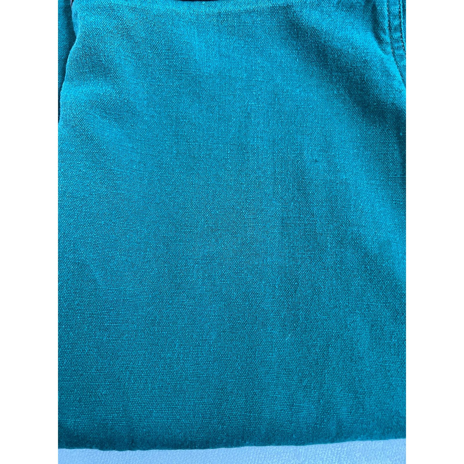 KAVU Kavu Denim Solid Green Knee Length Wrap Skirt Size 10 Size 32" / US 10 / IT 46 - 8 Thumbnail