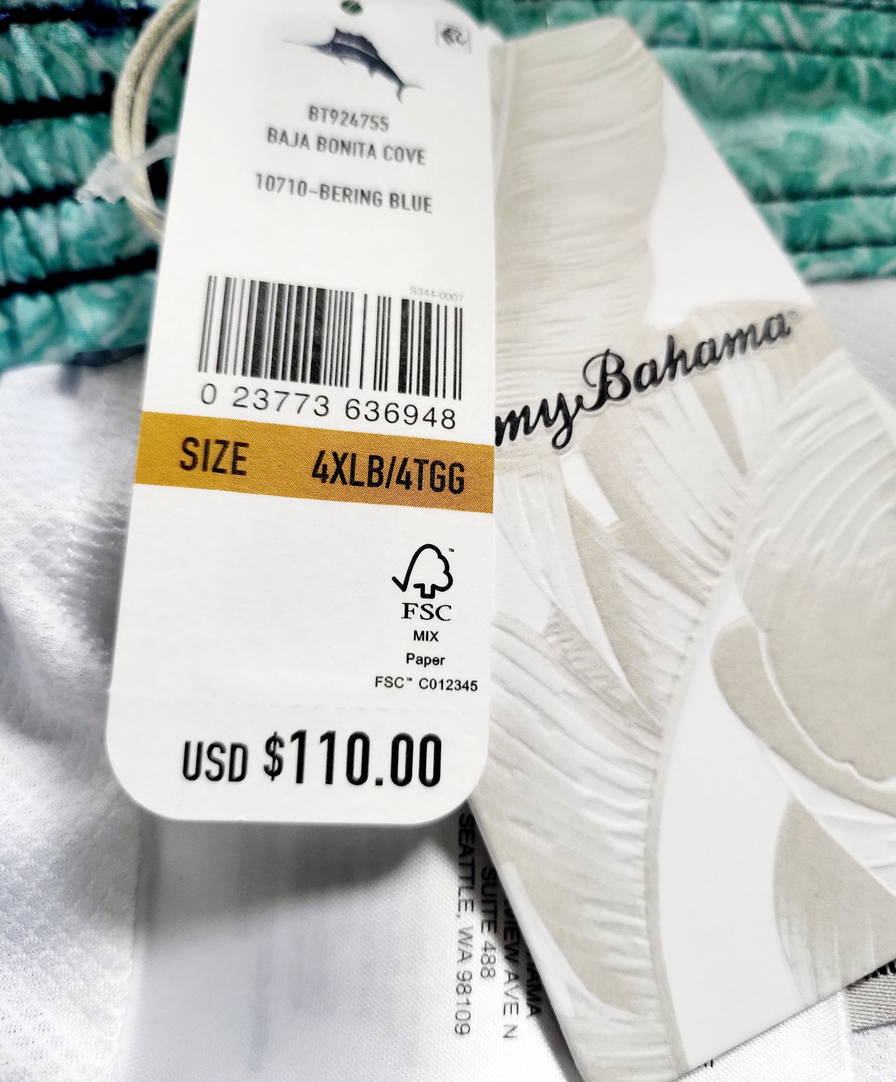 Tommy Bahama NWT Tommy Bahama Baja Bonita Cove 9" Board Shorts Blue 4XLB Size US 44 / EU 60 - 2 Thumbnail