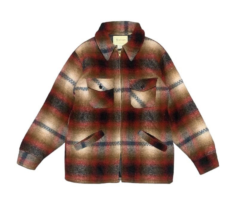 image of Cashmere Wool x Flannel Vintage 80's Zipper Wool Flannel Shirt Jacket By Melton, Men's (Size Medium