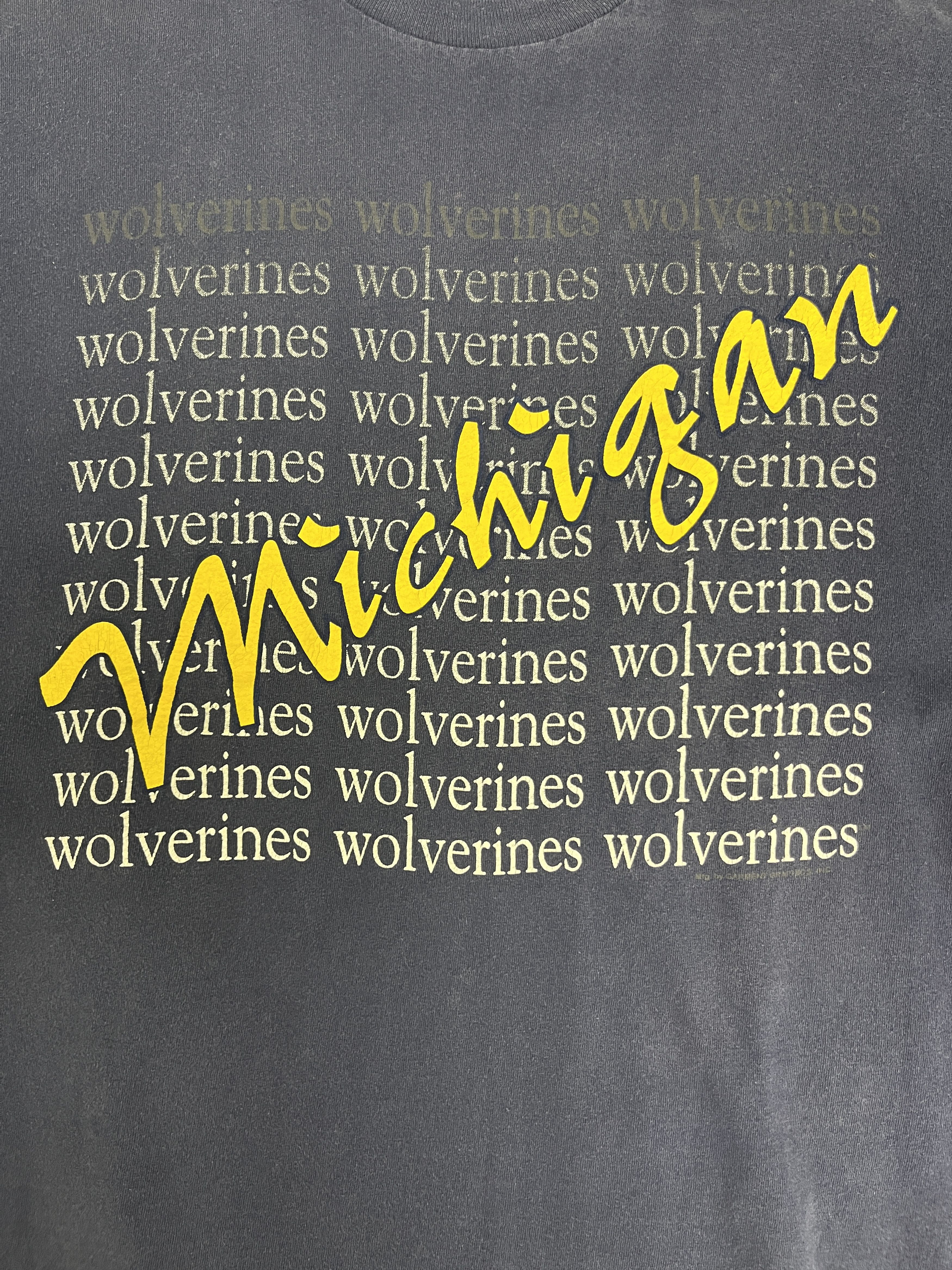 Vintage Michigan Wolverines Spell Out Vintage Blue T-Shirt Tee Size US XL / EU 56 / 4 - 2 Thumbnail